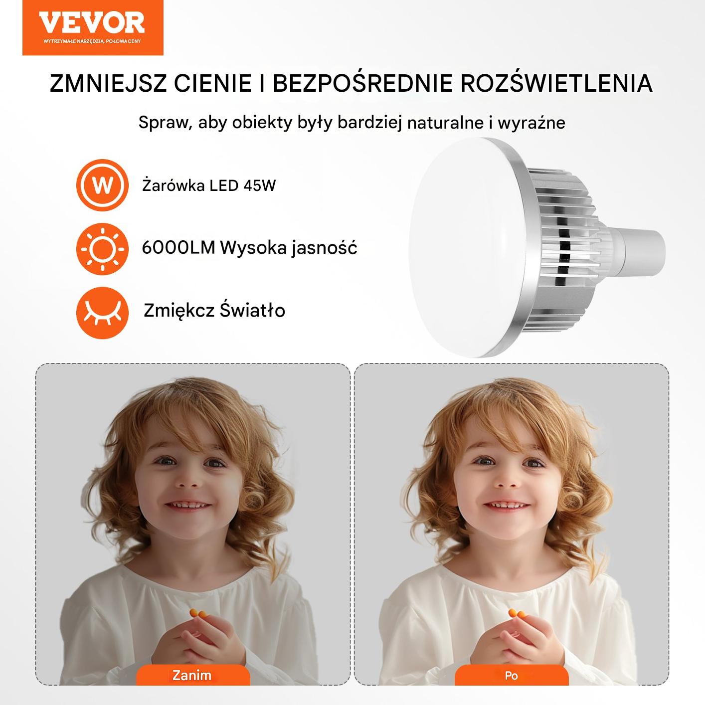 Lampa studyjna led 45W + softbox 40x40cm + statyw + futerał - obrazek 7
