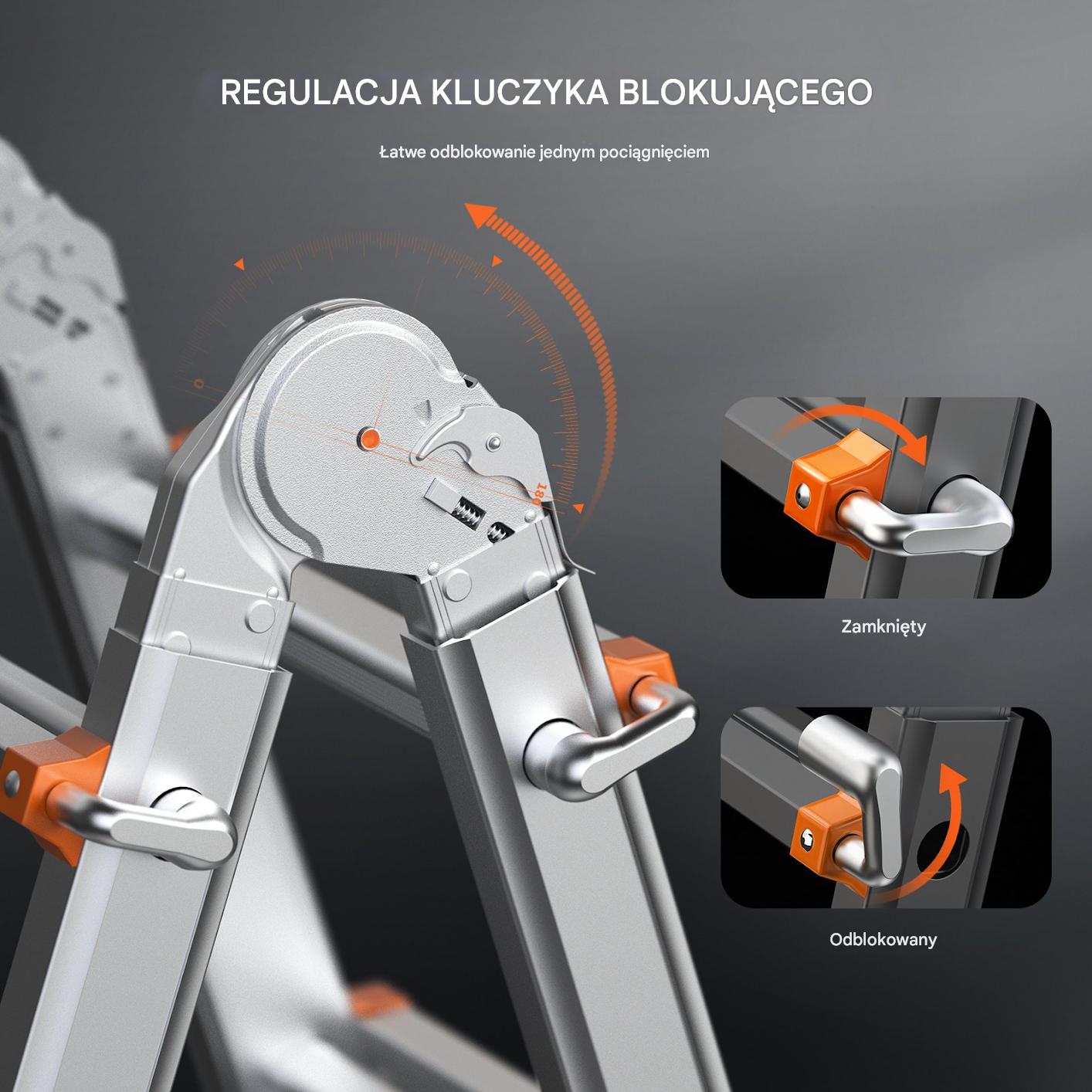 Drabina składana teleskopowa aluminiowa – 4 m - obrazek 5