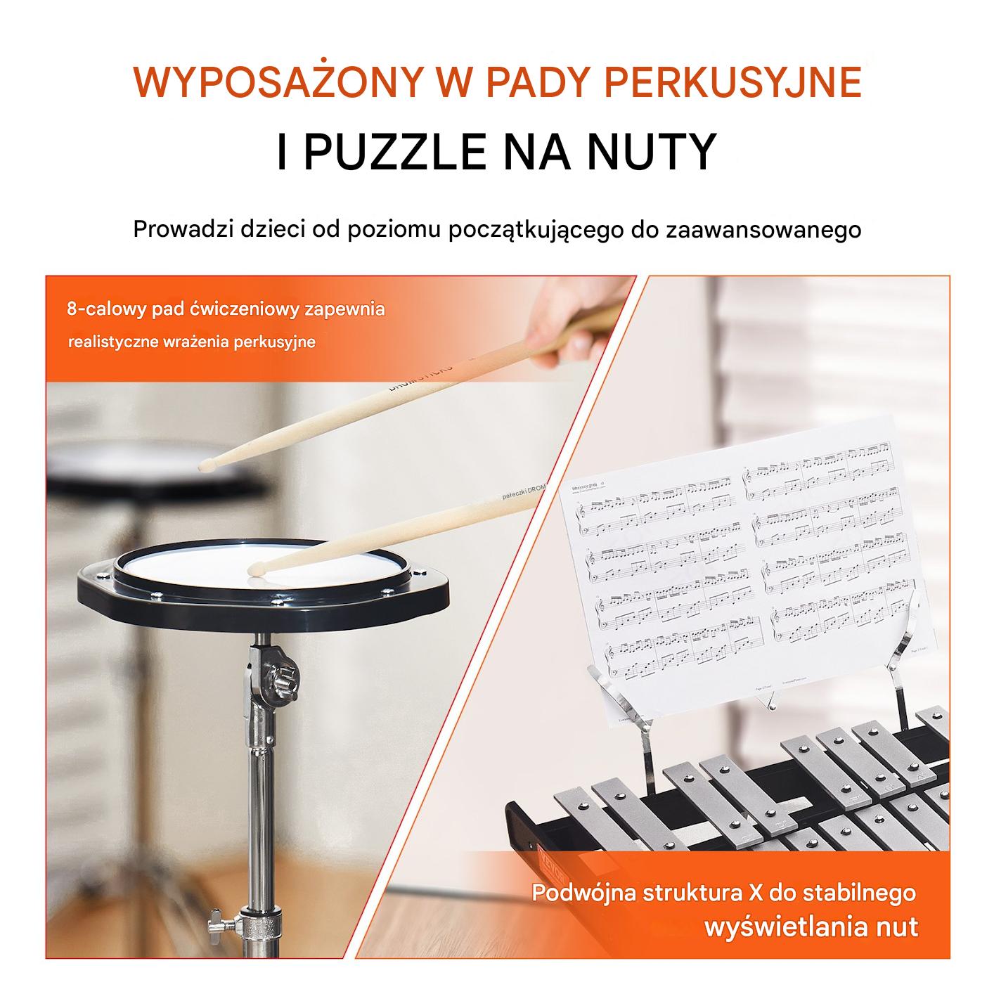 Ksylofon 30-tonowy z pałeczkami i statywem - obrazek 4