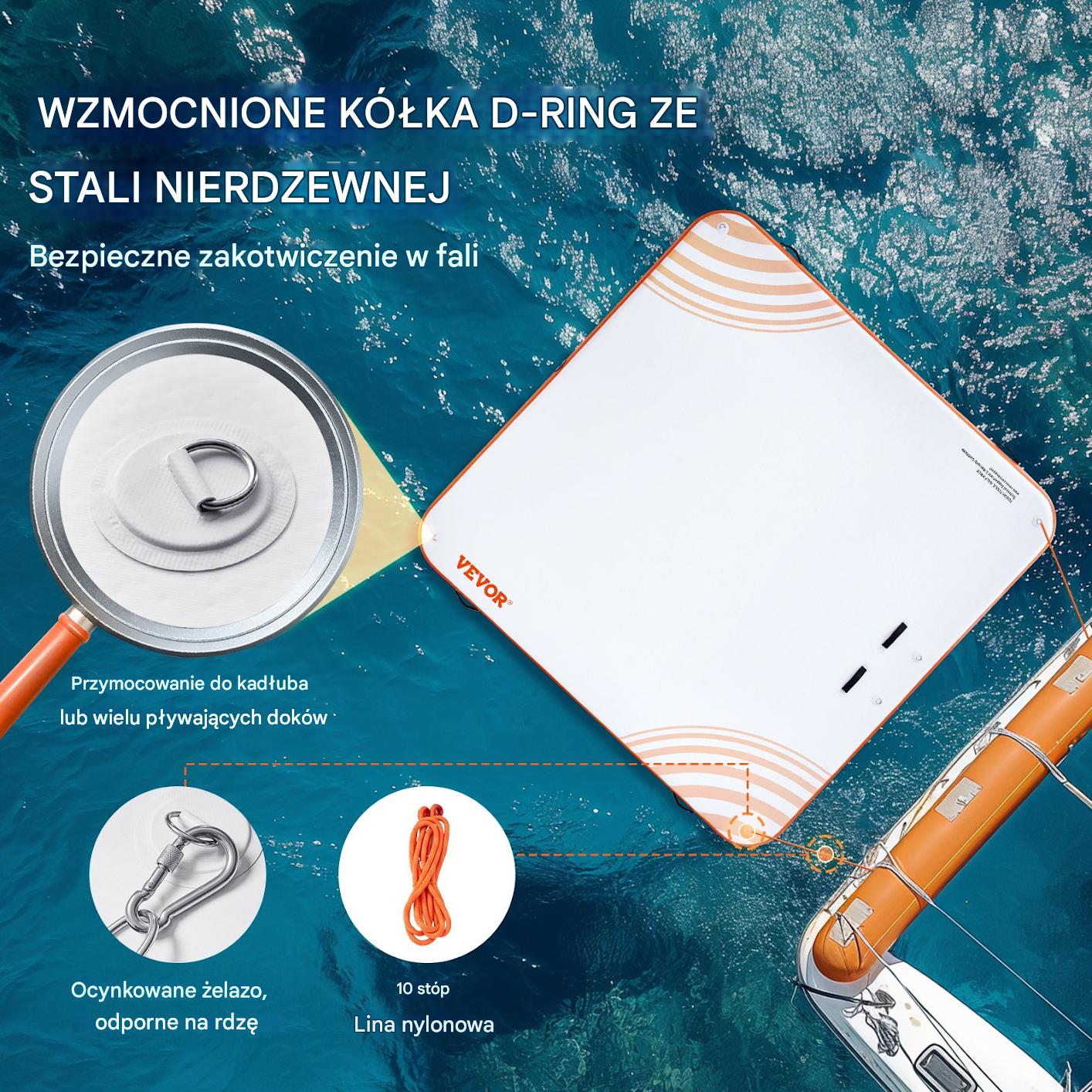 Platforma Pływająca Wodna Dmuchany Materac 2,13 x 2,13 m - obrazek 4