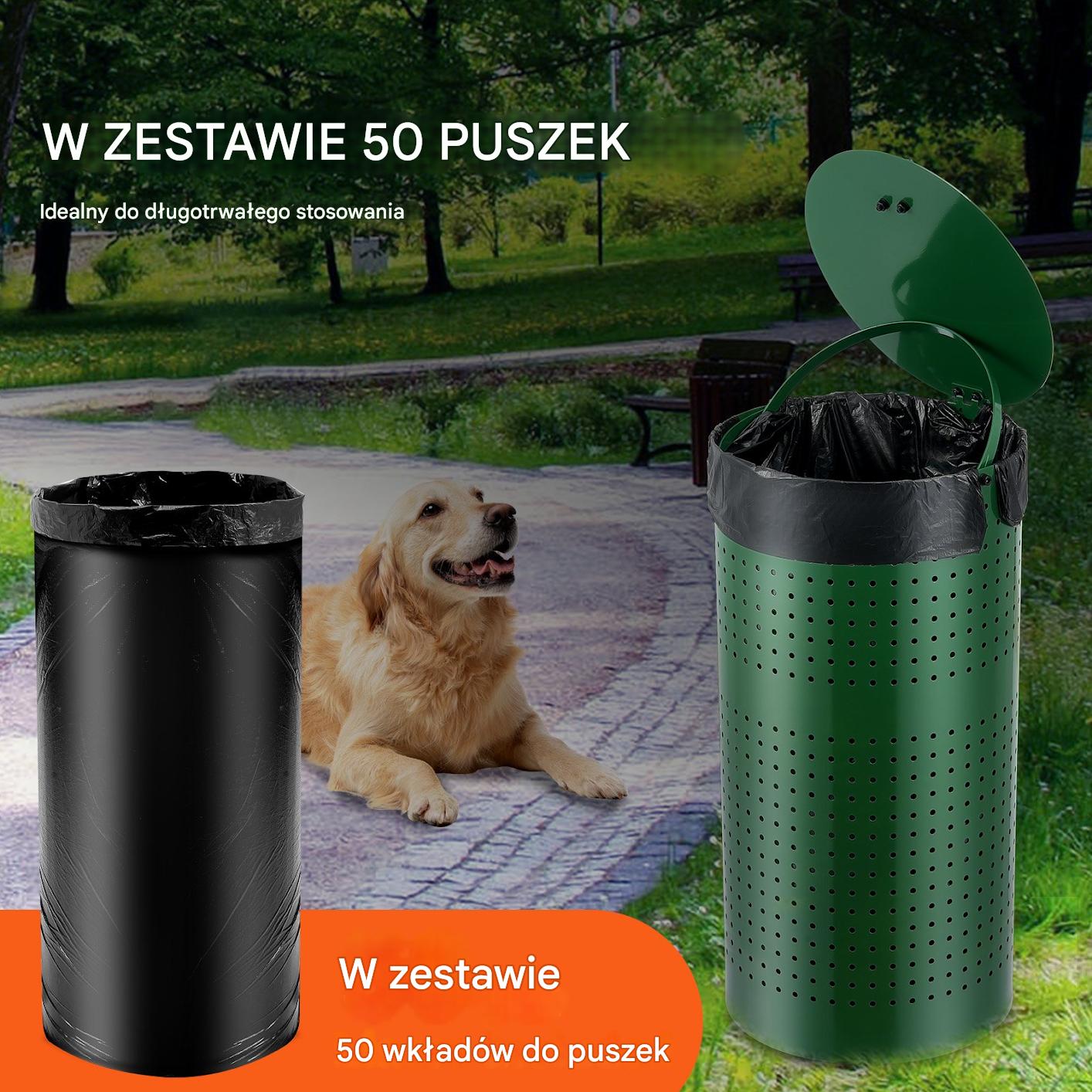 Kosz na Psie Odchody 43L z 650 workami i dozownikiem montaż w gruncie - obrazek 4