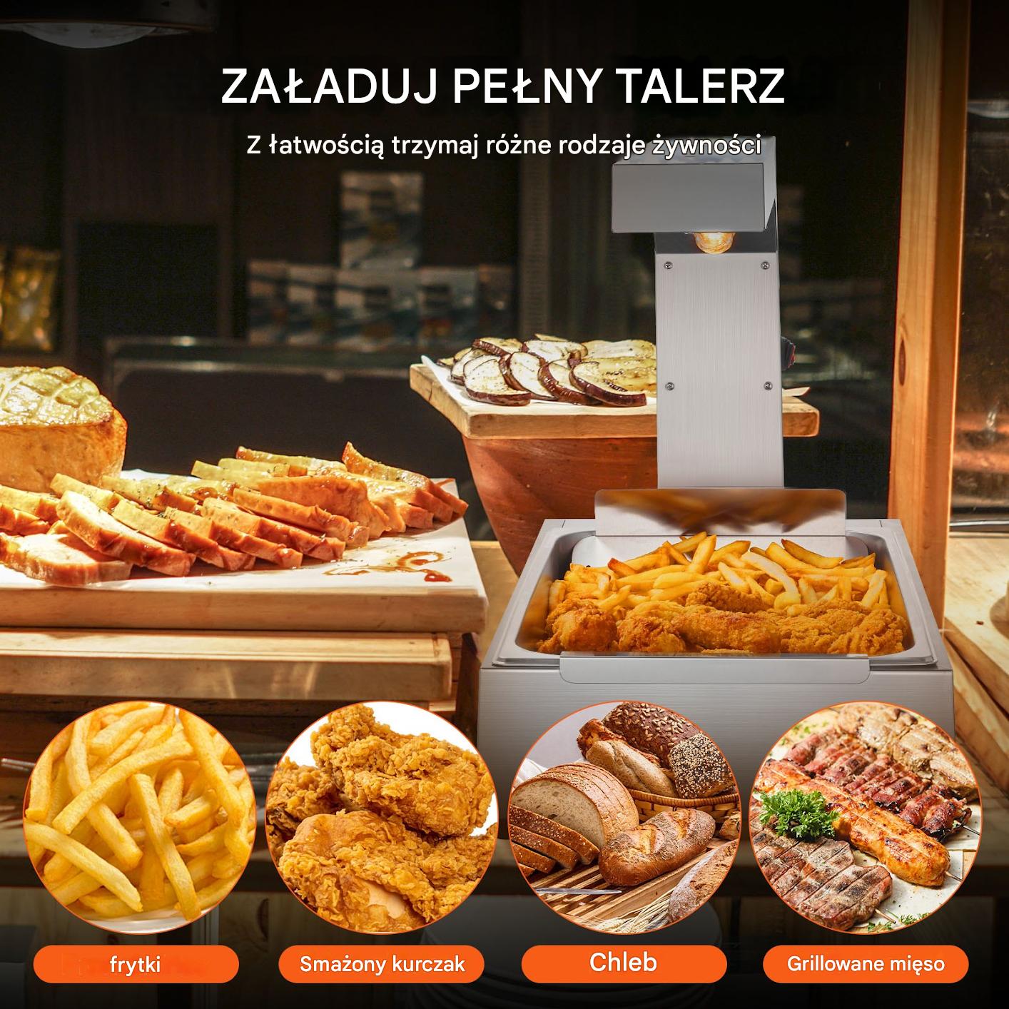 Podgrzewacz do frytek elektryczny – stacja do chipsów ze stali nierdzewnej - obrazek 6