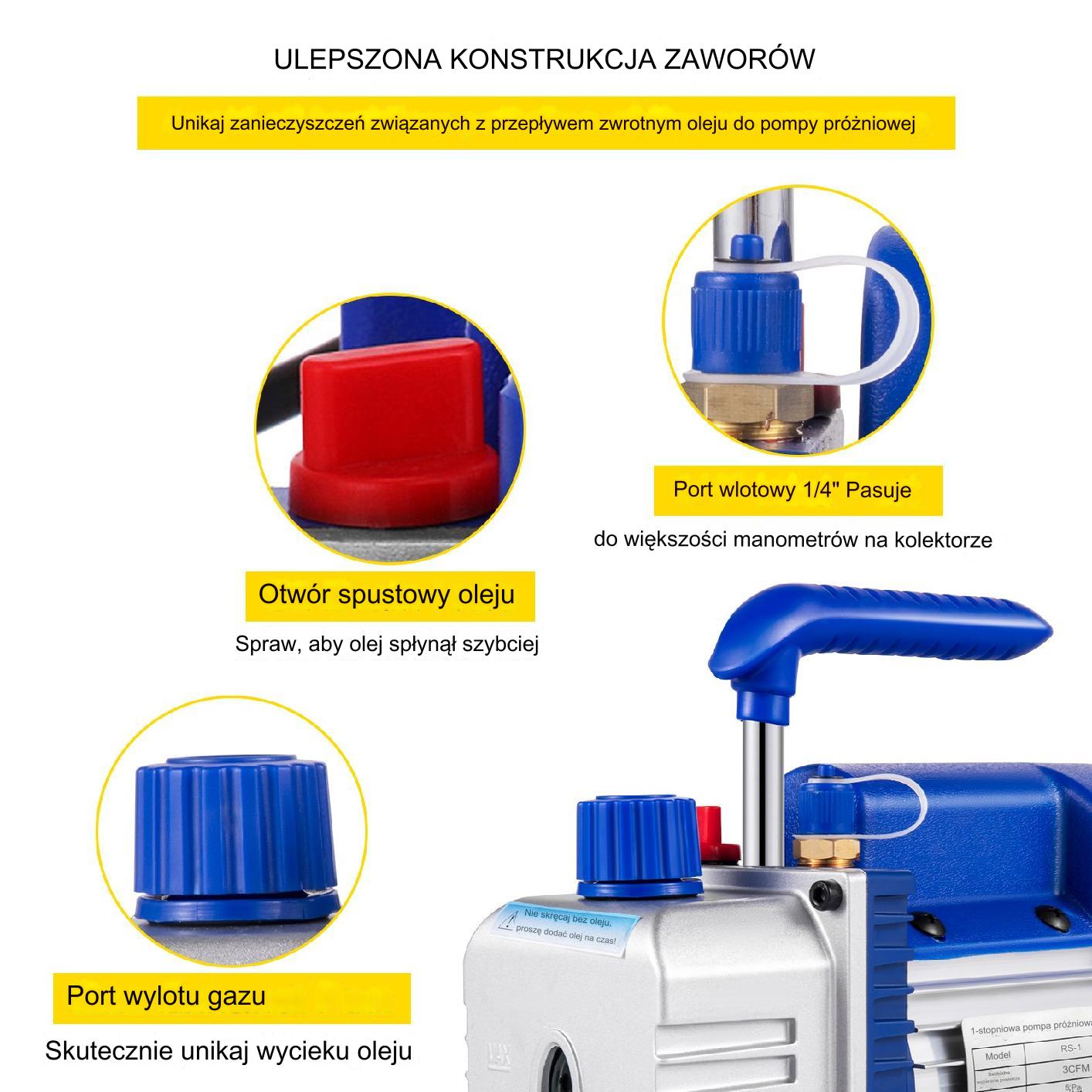 Próżniowa pompa do klimatyzacji 254 l/min - obrazek 3