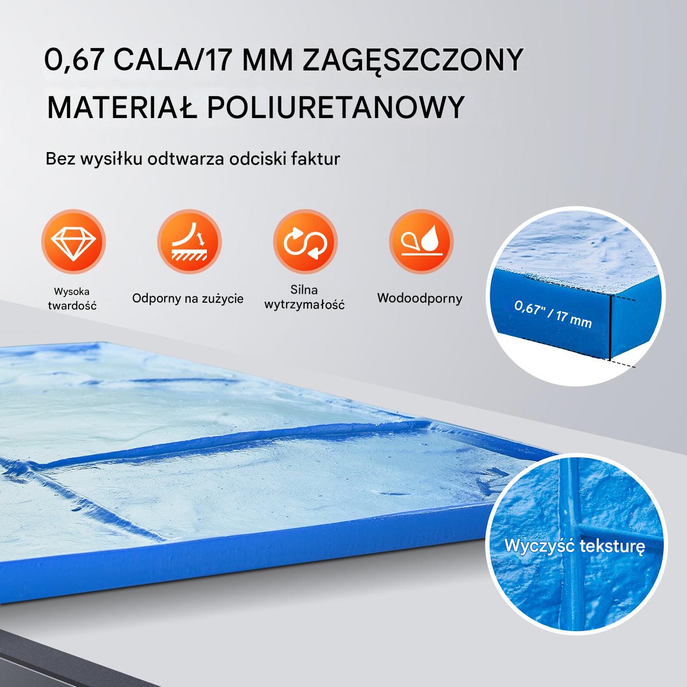 Matryca do betonu dekoracyjnego 7 szt. wzór łupka 60x60 do tarasu - obrazek 5