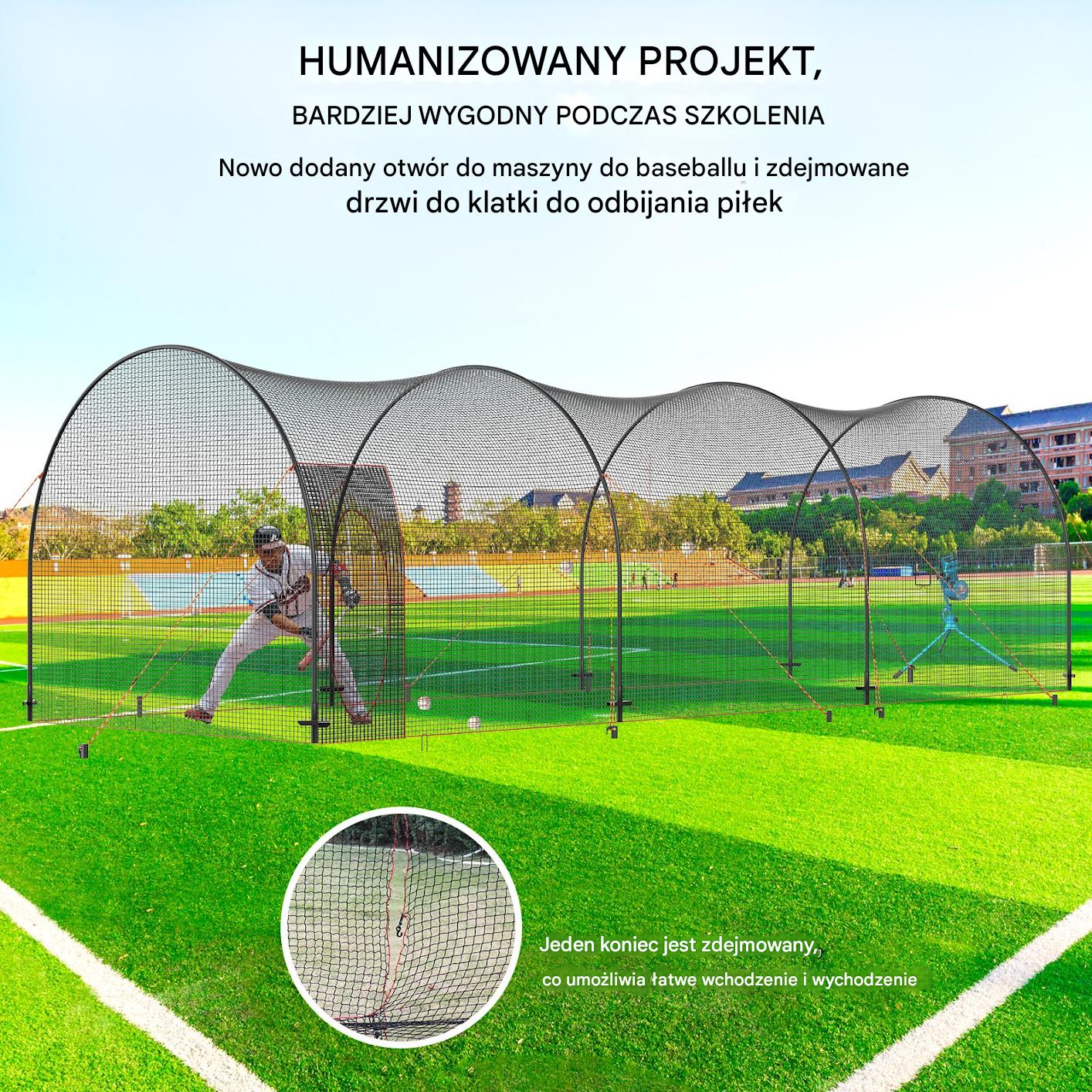 Klatka do baseballu 10 m, przenośna siatka treningowa z torbą - obrazek 4