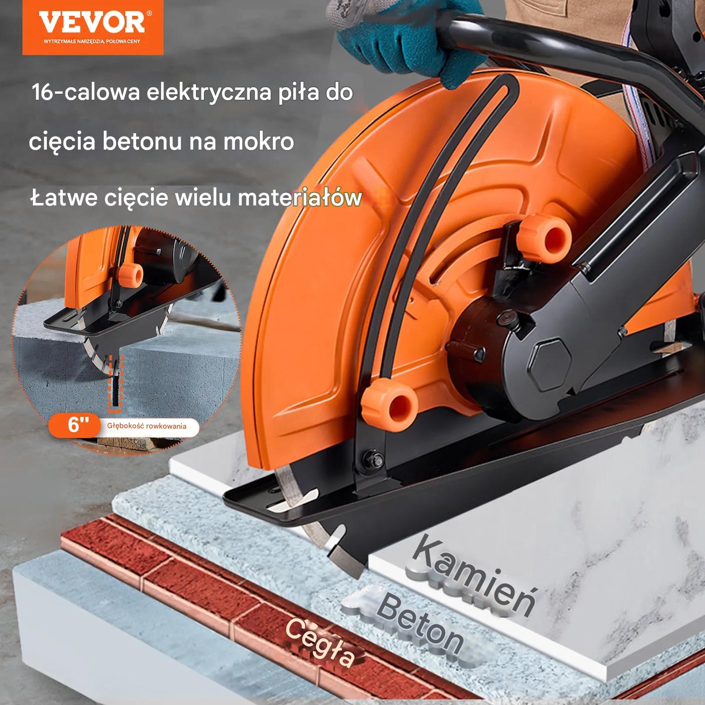 Piła do betonu 40 cm elektryczna wet/dry z pompą wody i tarczą - obrazek 3