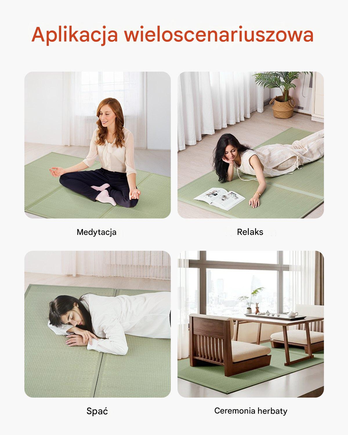 Materac Tatami Japoński Składany z Naturalnej Trawy – 2032 x 1397 x 13 mm - obrazek 7
