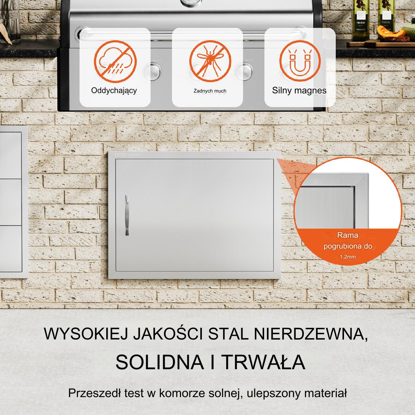 Drzwi do Grilla ze Stali Nierdzewnej 50x68x3cm - obrazek 3