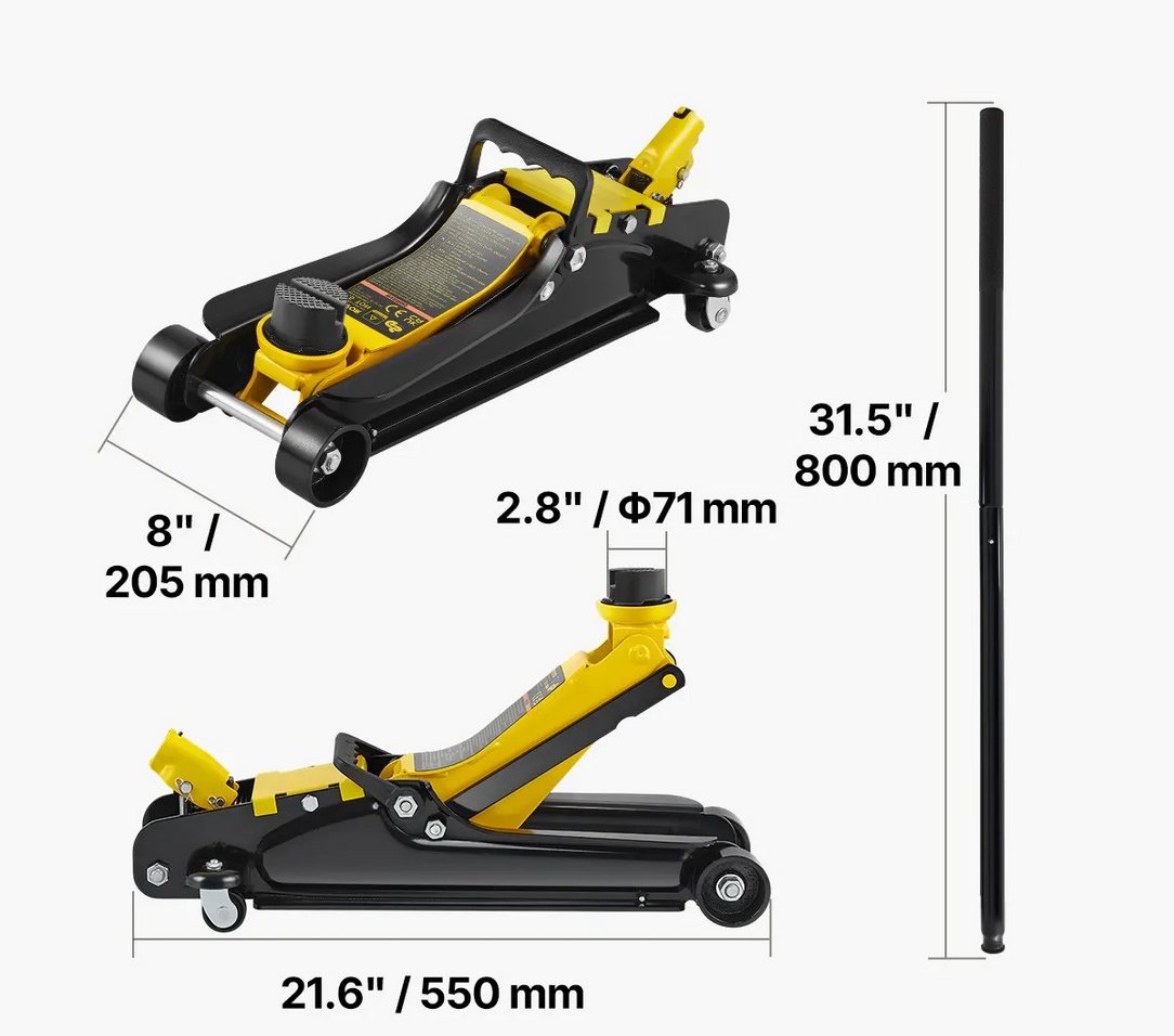 Podnośnik Hydrauliczny Niskoprofilowy Lewarek Żaba 2.5 T - obrazek 2