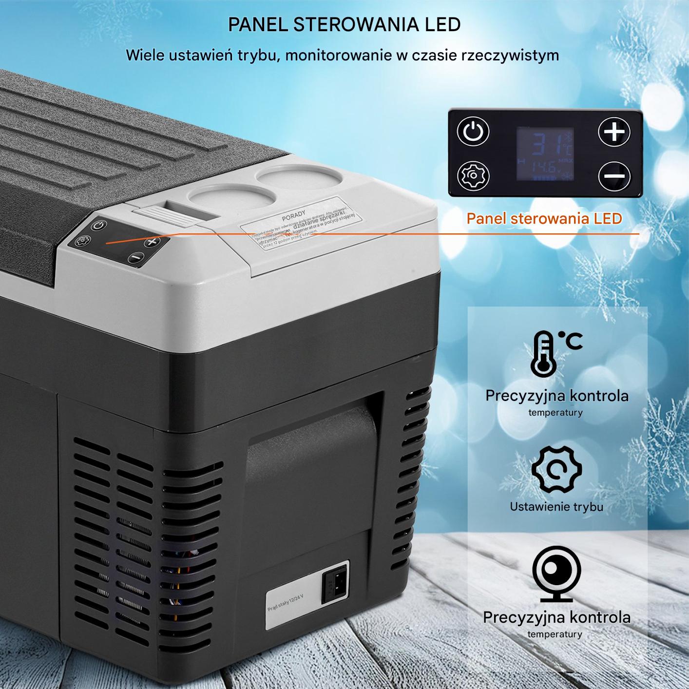 Przenośna lodówka samochodowa 25L z funkcją wytwarzania lodu 60 W - obrazek 4