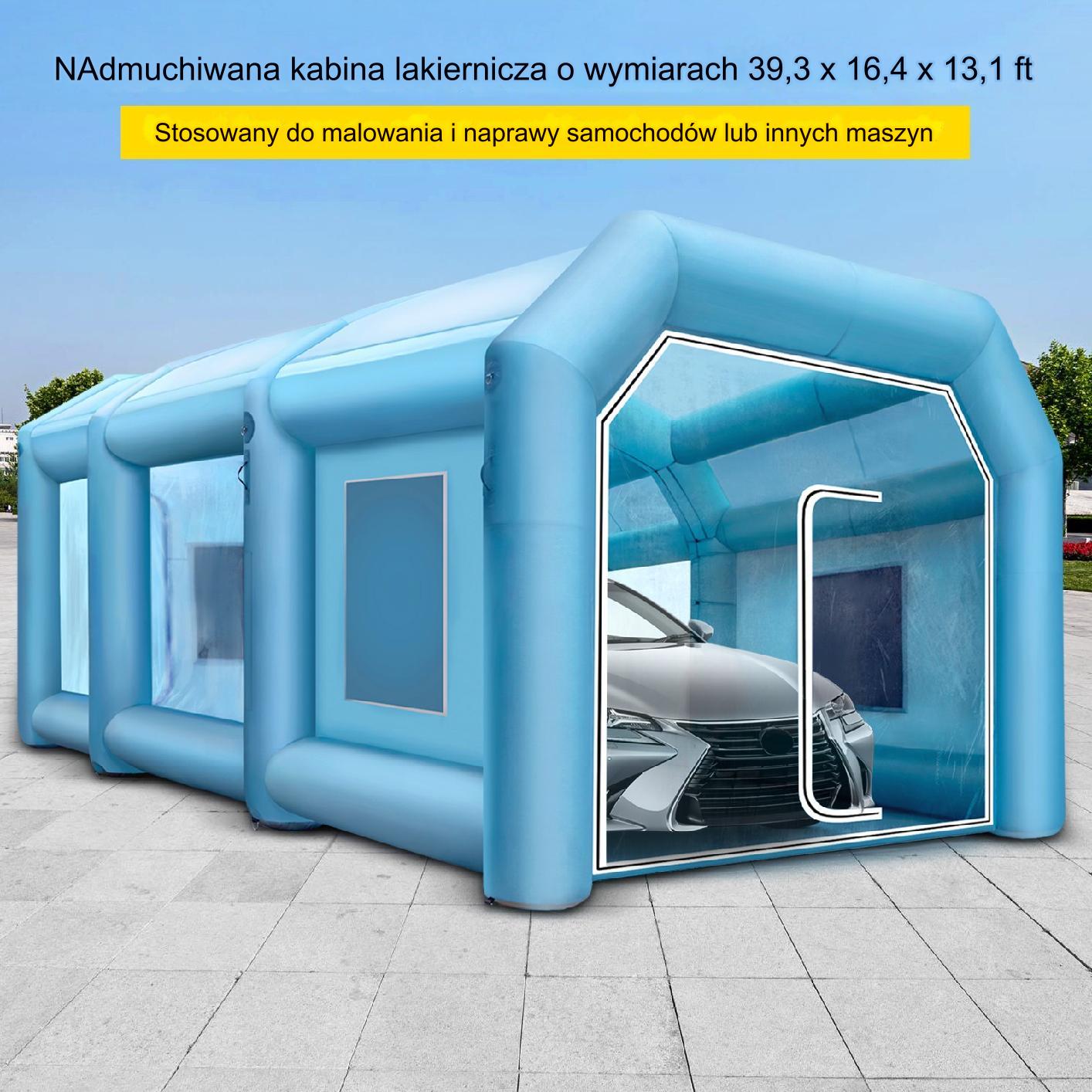 Namiot lakierniczy nadmuchiwany kabina 12x5x4 m - obrazek 7