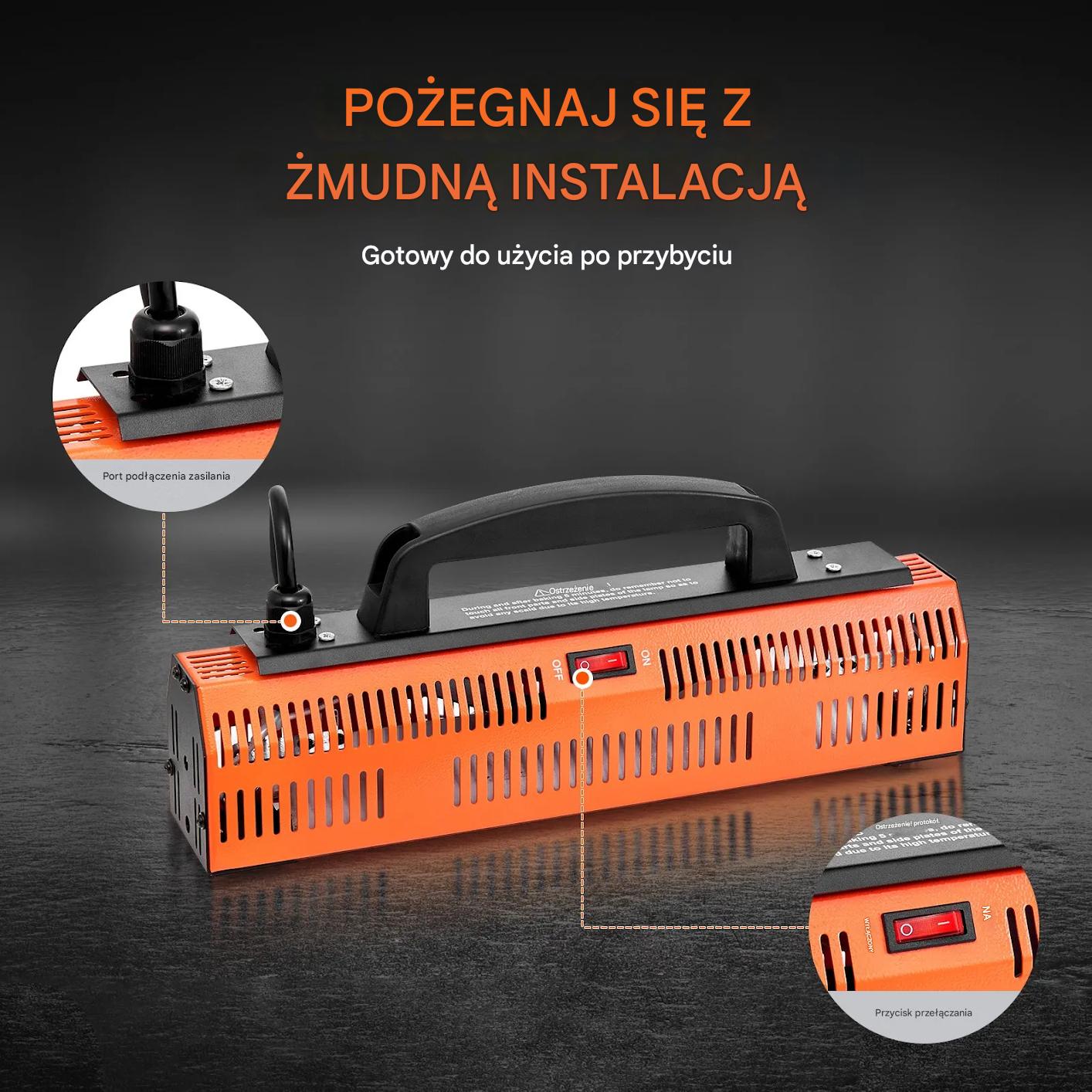 Lampa utwardzająca do farby samochodowej 1000W podczerwień - obrazek 7