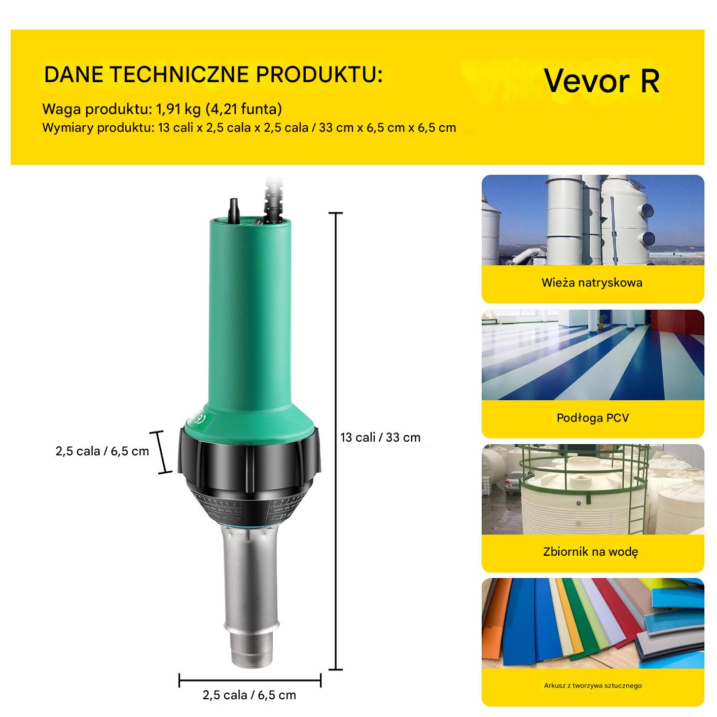 Zgrzewarka do folii PVC 1600W z regulacją temp. zestaw 8 końcówek 220V - obrazek 2