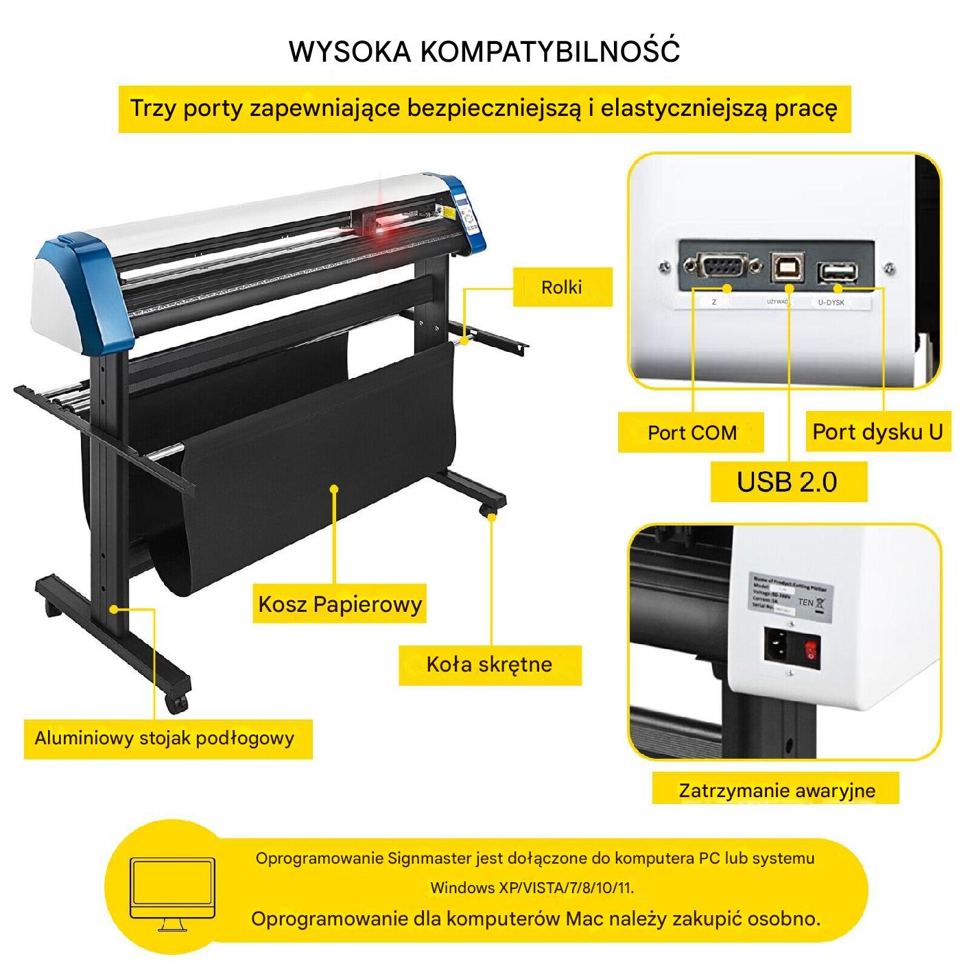 Ploter Tnący do Winylu 1350 mm z Półautomatycznym Pozycjonowaniem Konturowym - obrazek 6