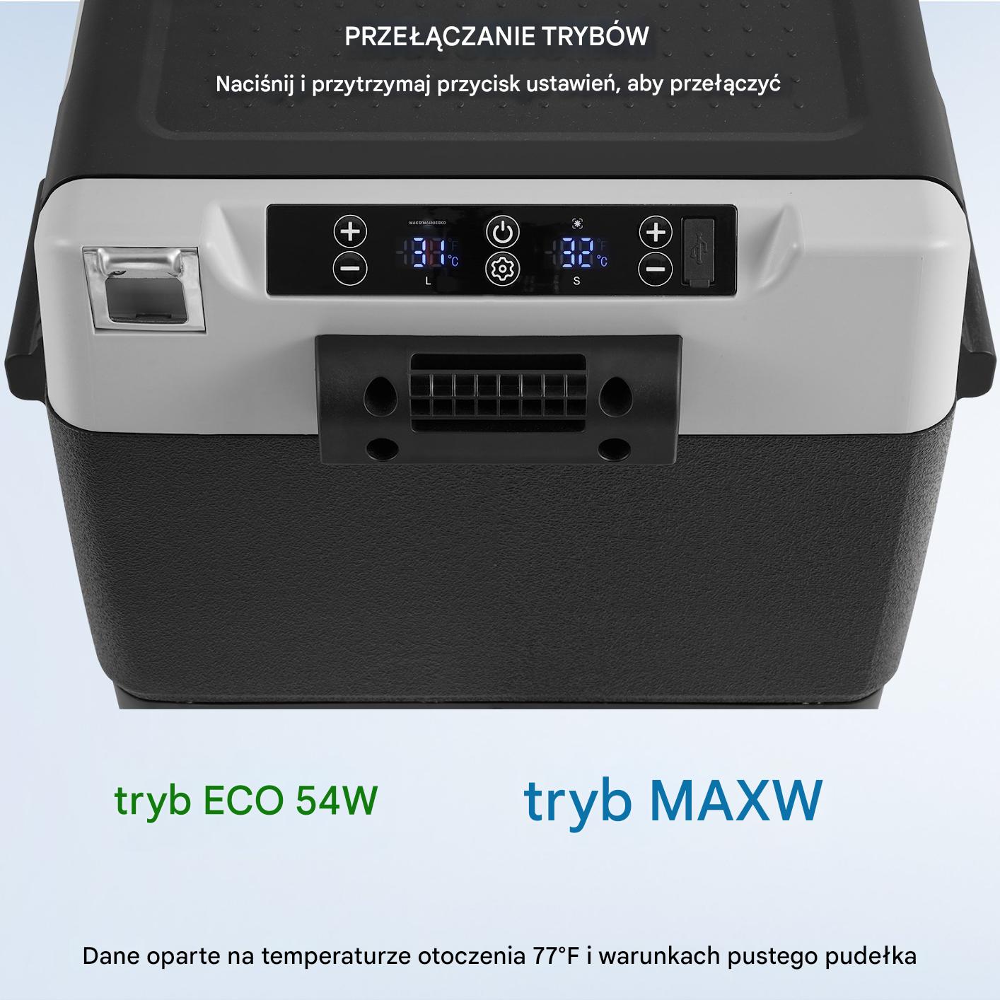 Lodówka samochodowa przenośna 58 l czarna mocna 55 W lód zamrażarka Premium - obrazek 5
