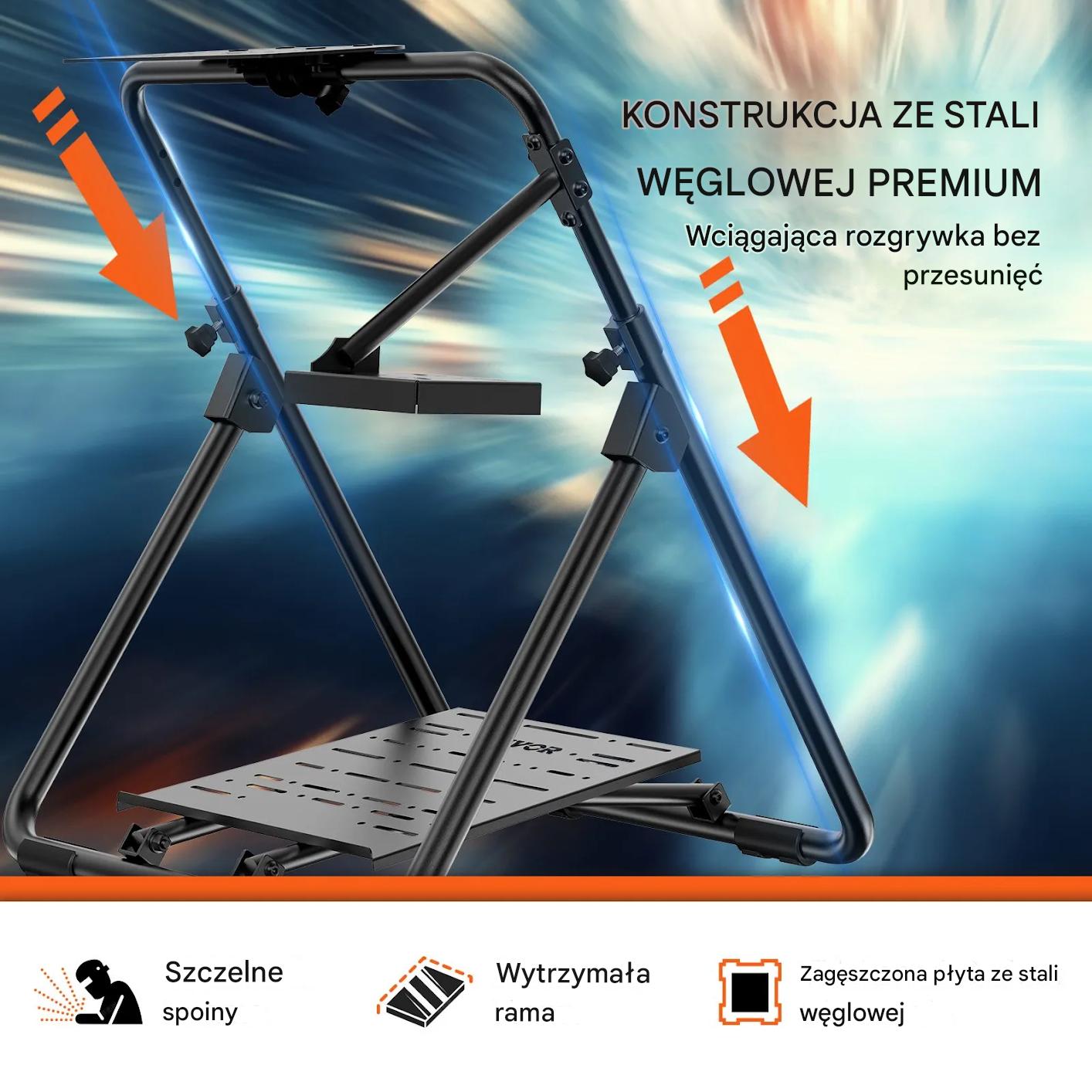 Stojak do kierownicy gamingowy składany regulowany uniwersalny symulator - obrazek 7