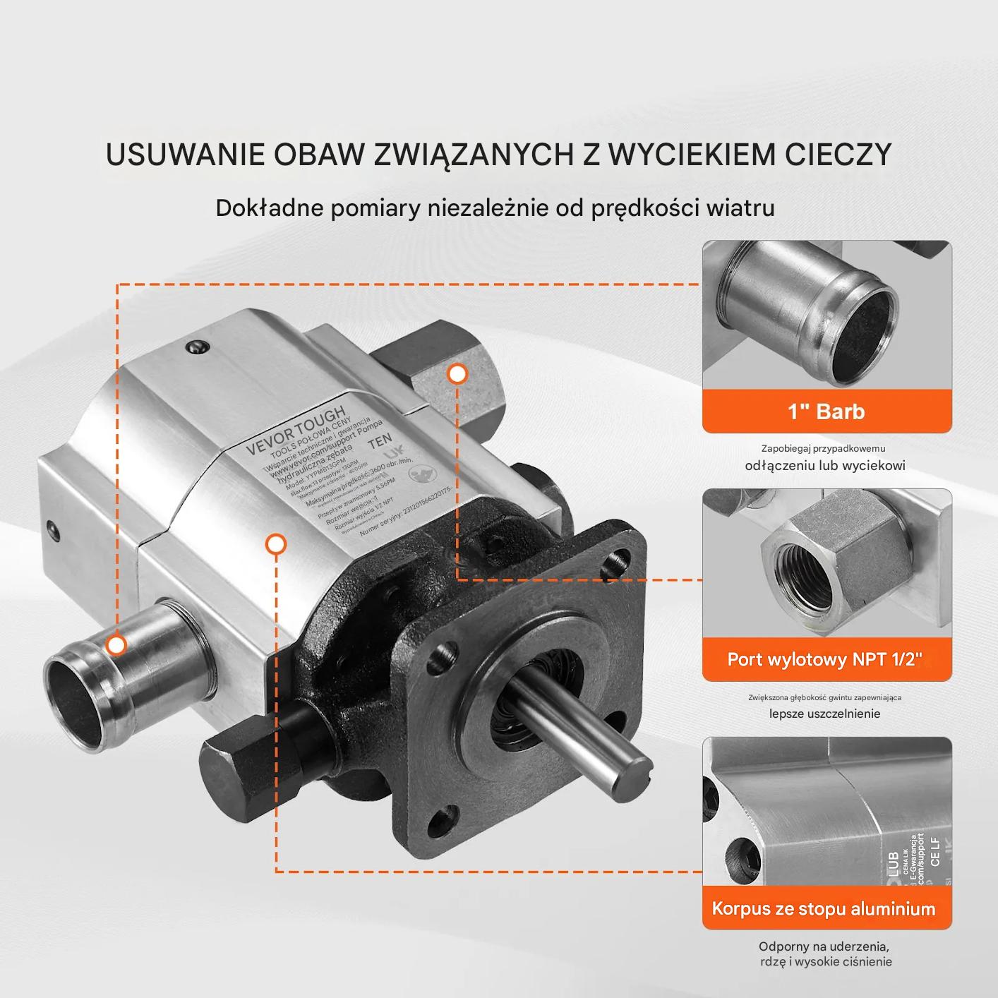 Pompa hydrauliczna do łuparki 13 GPM 2-stopniowa 3000 PSI do drewna - obrazek 4