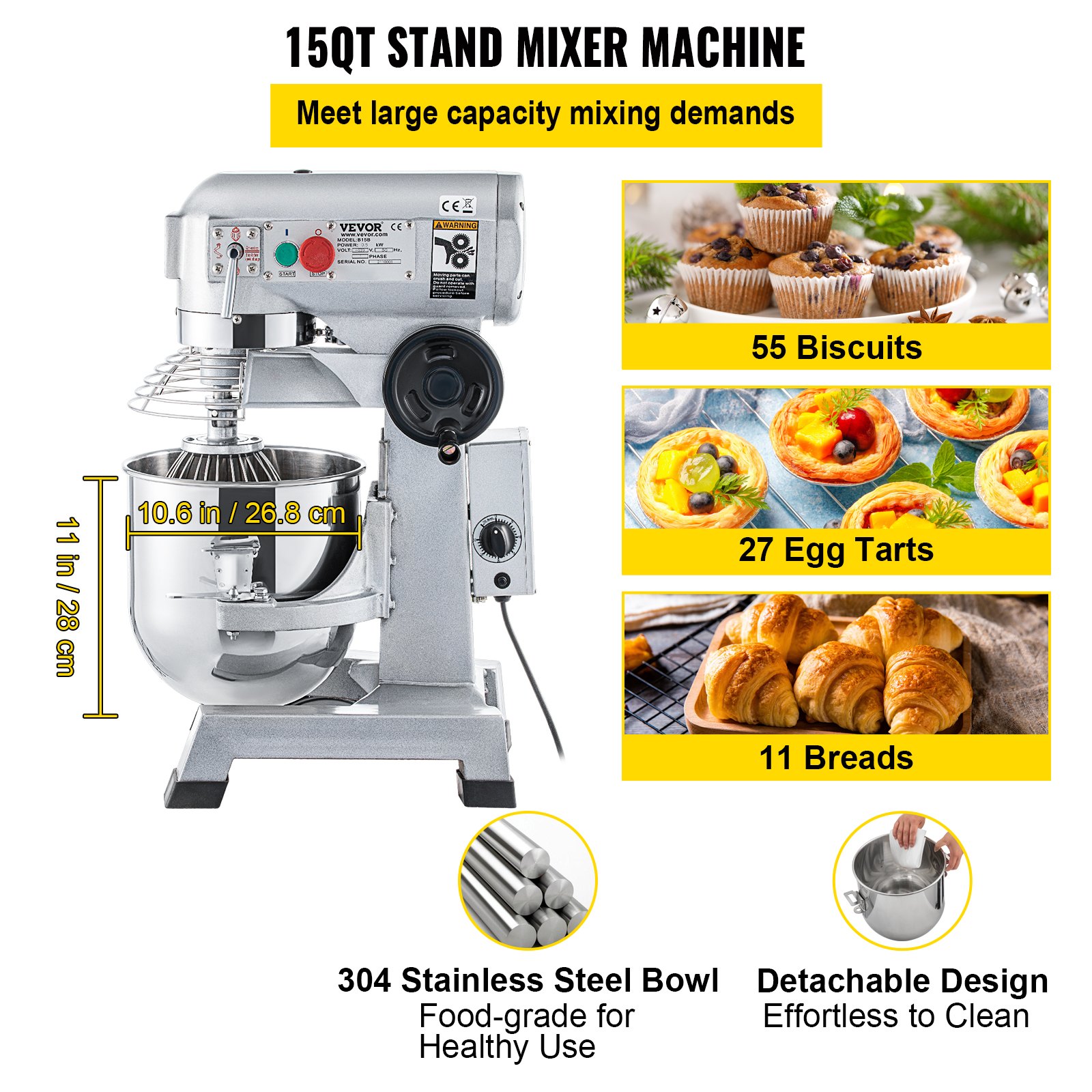 Robot kuchenny mikser planetarny gastronomiczny 600W - obrazek 3