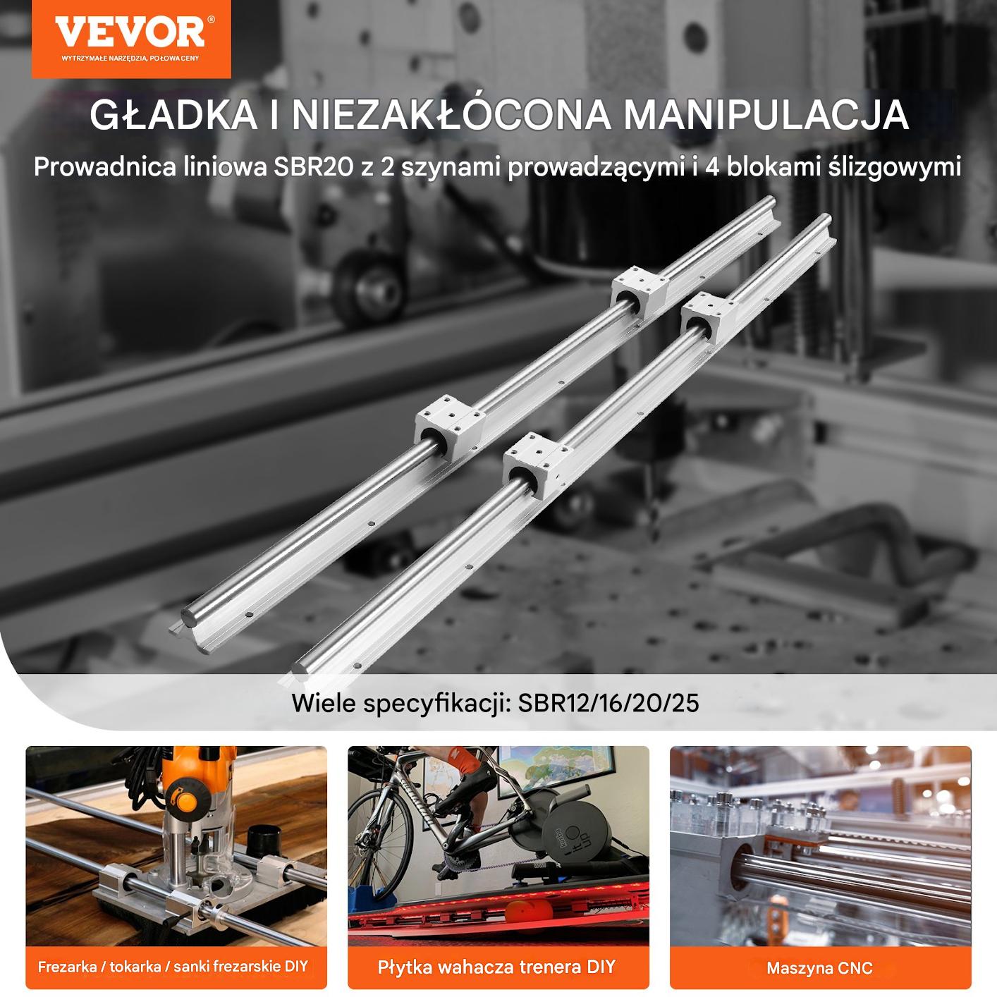 Zestaw prowadnic liniowych Prowadnica liniowa Szyna 2x800 mm - obrazek 4