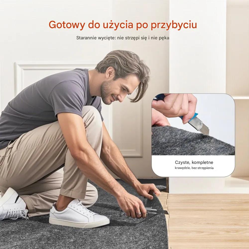 Mata pod dywan 2750 x 3660 mm 12 mm filcowa amortyzująca szara - obrazek 5