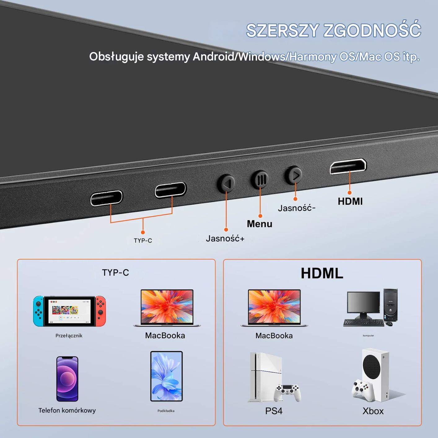 Monitor przenośny 14" HD 1080p do laptopa – rozszerzenie ekranu USB - obrazek 6