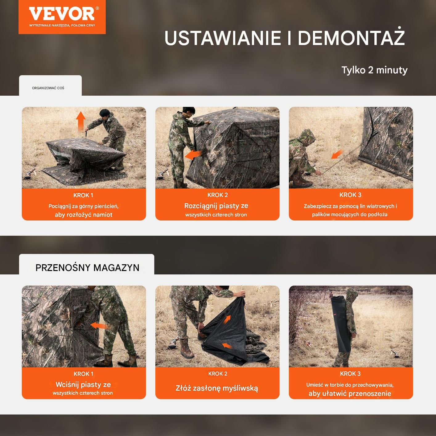 Zasłona myśliwska 270° 4-5 os. jednokierunkowa siatka do polowania - obrazek 7