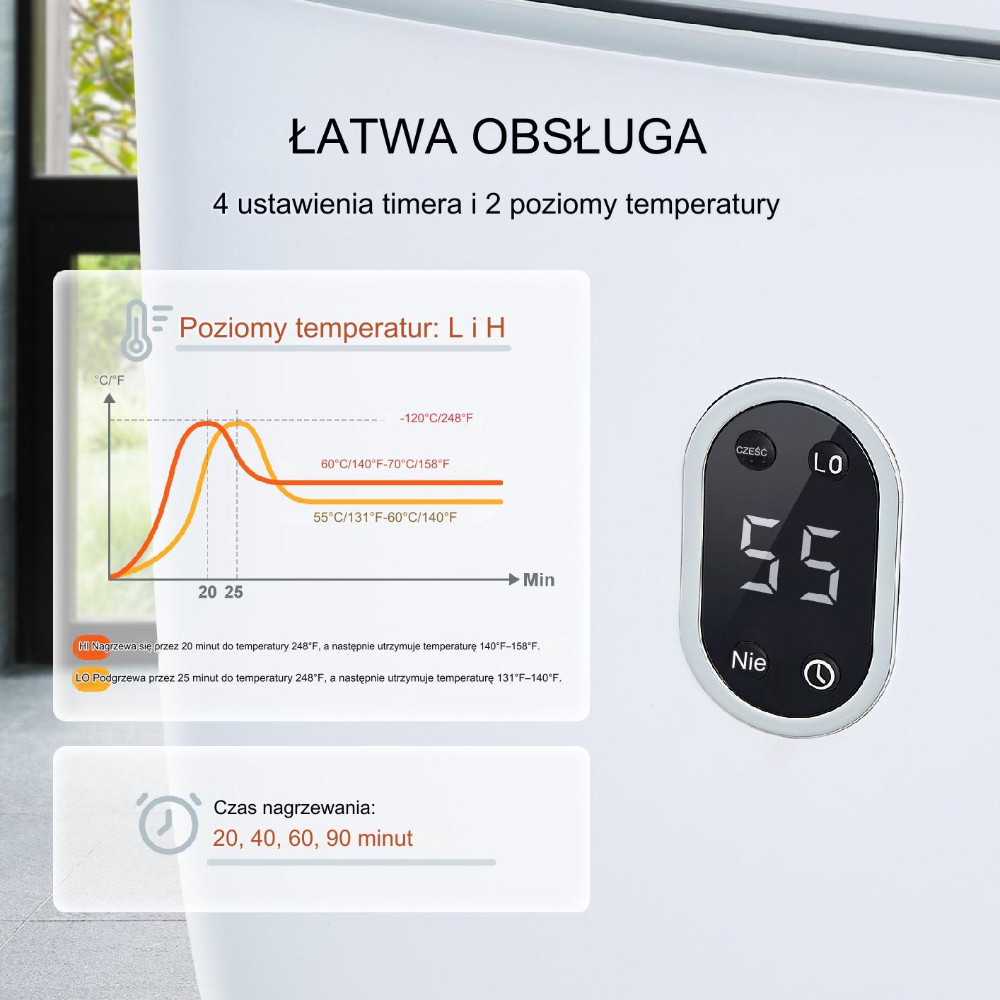 Podgrzewacz do ręczników 25 L Timer + Ekran LED - obrazek 6