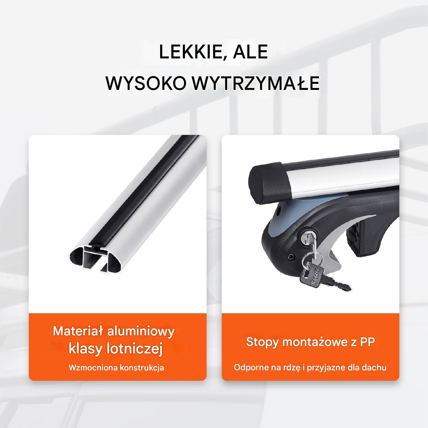 Bagażnik dachowy na relingi belki poprzeczki dachowe uniwersalny 132 cm - obrazek 5