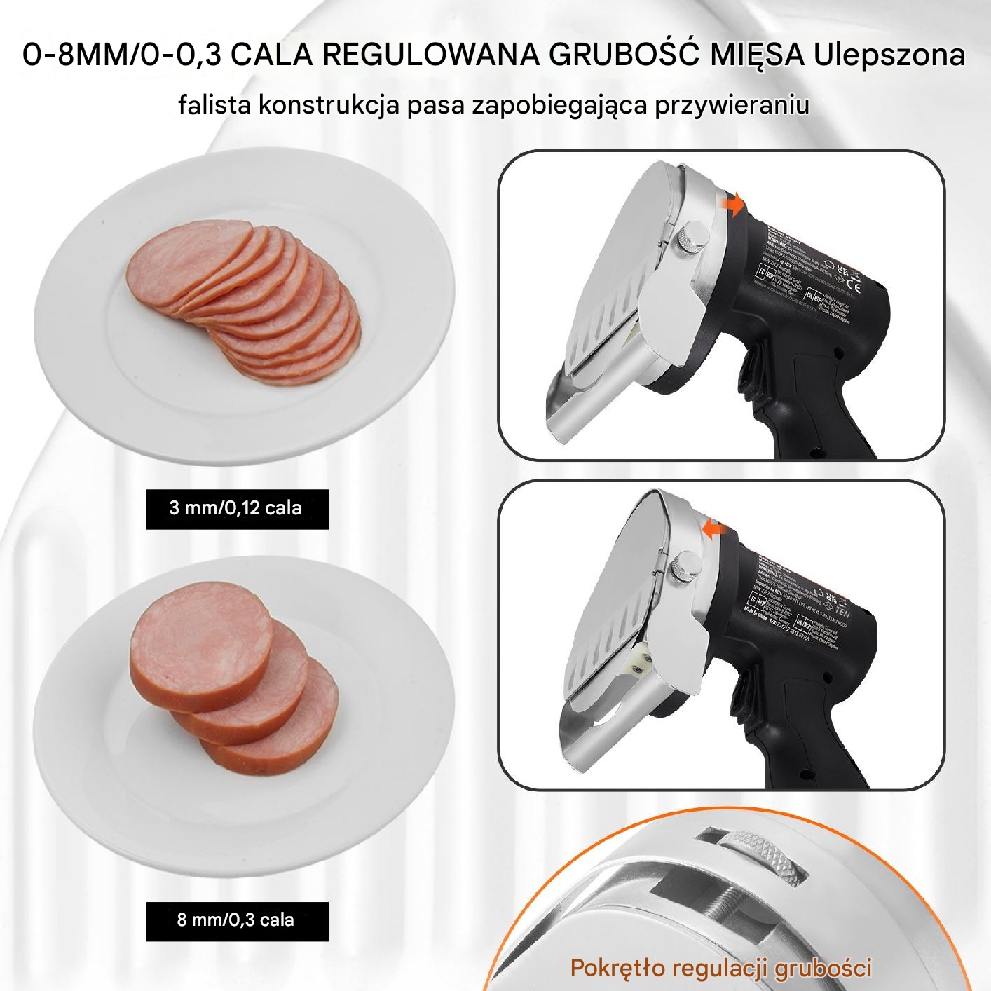 OSTRZE NÓŻ DO KEBABA GYROSA ELEKTRYCZNY 80 W BEZPRZEWODOWY - obrazek 4