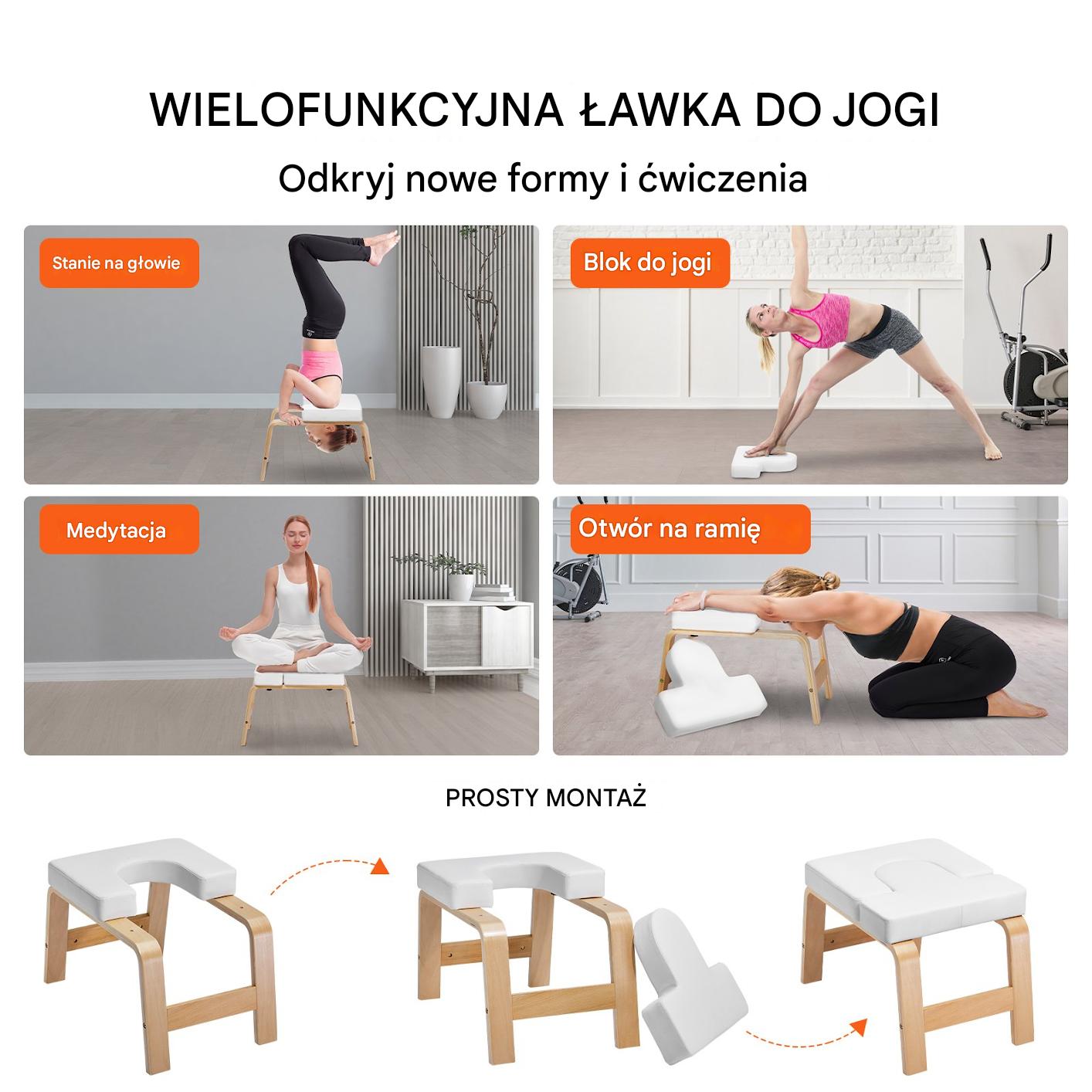 Ławka do Jogi Wielofunkcyjna – Biała Udźwig 136 kg - obrazek 5