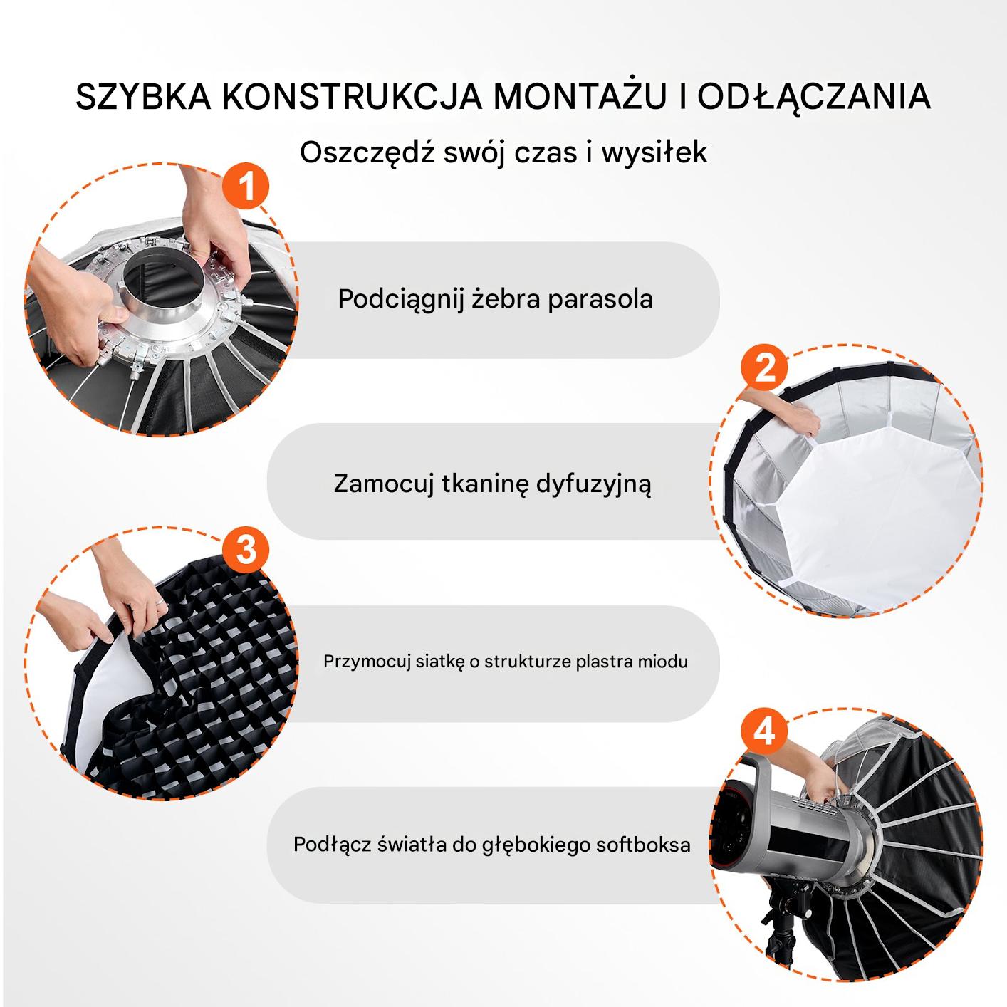 Lampa SOFTBOX lampa studyjna led 88x88 cm - obrazek 4