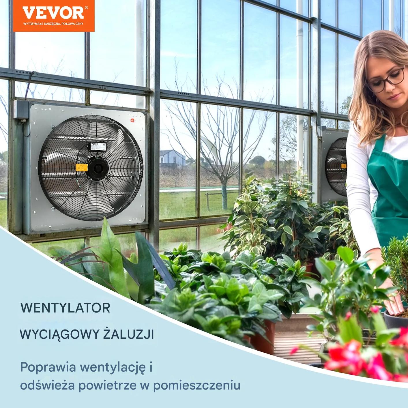 Wentylator wyciągowy 610 mm 1400RPM 2892CFM aluminiowy do garażu/szklarni - obrazek 3