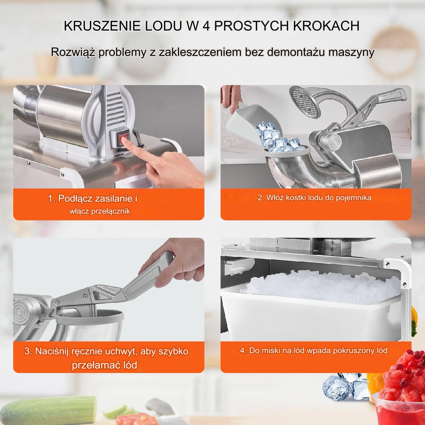 Kruszarka do lodu maszyna do kruszenia lodu 350 W - obrazek 4