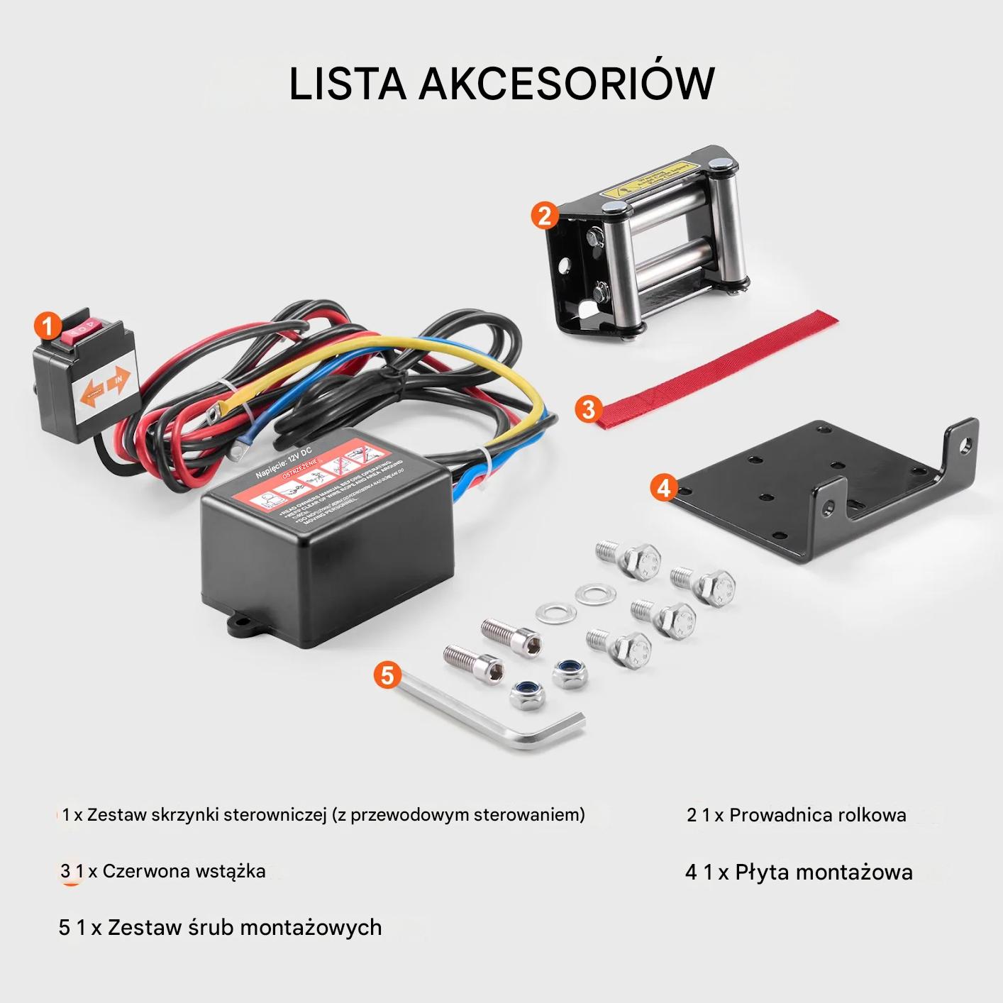 Wyciągarka elektryczna ATV UTV 1360kg stalowa lina - obrazek 3