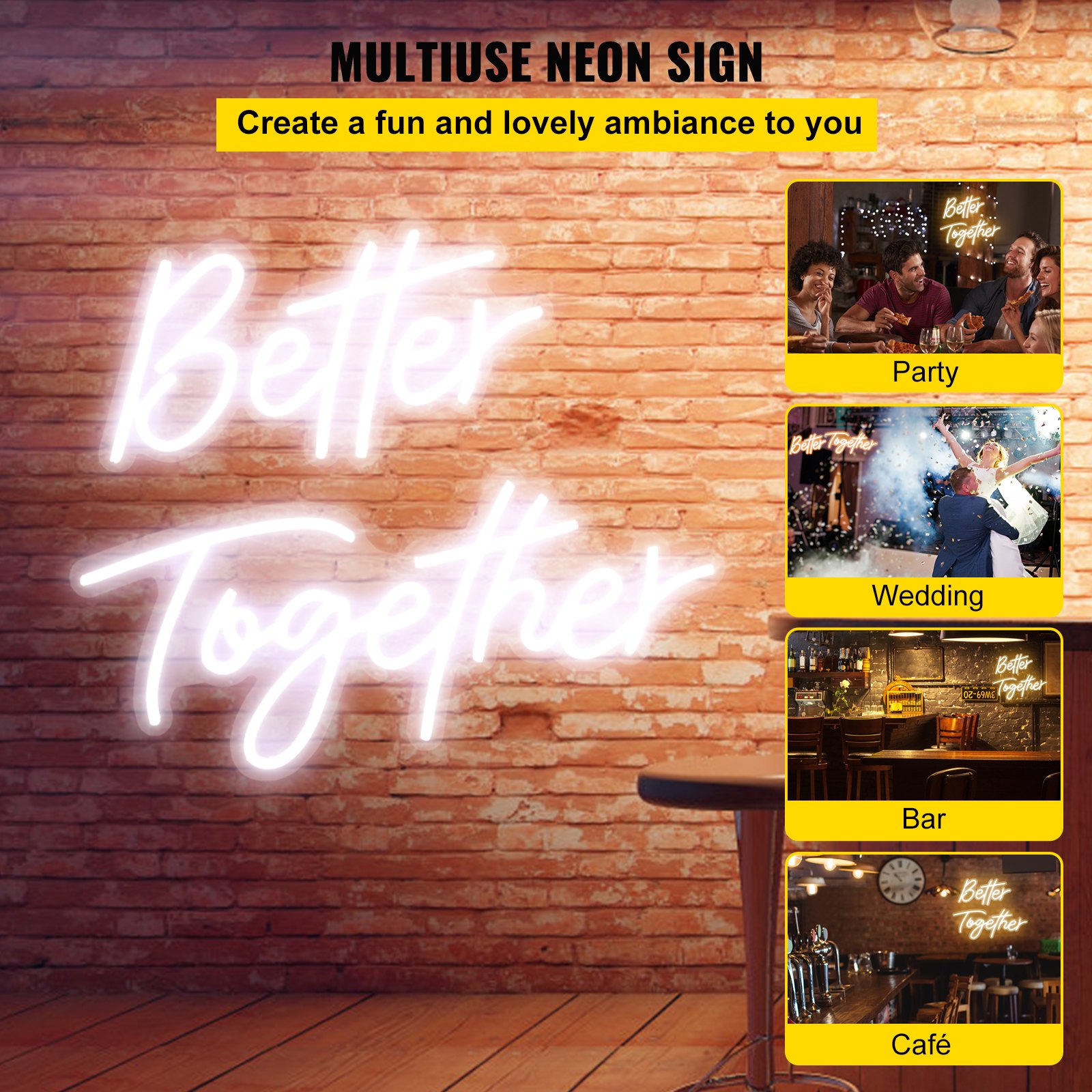 Neon Dekoracyjny Napis LED Better Together - obrazek 4