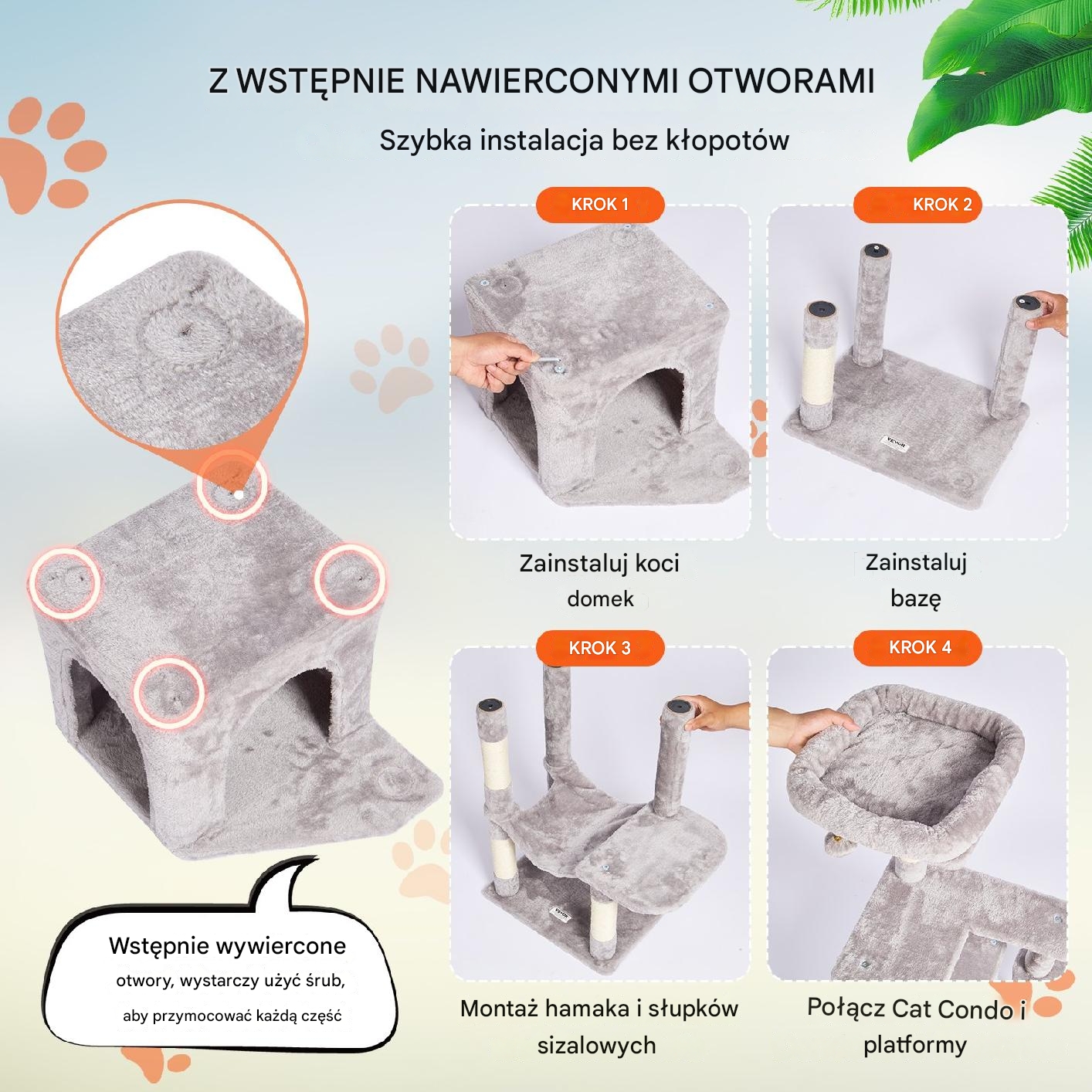Wieża dla Kotów z Drapakiem 7 Platform - obrazek 4