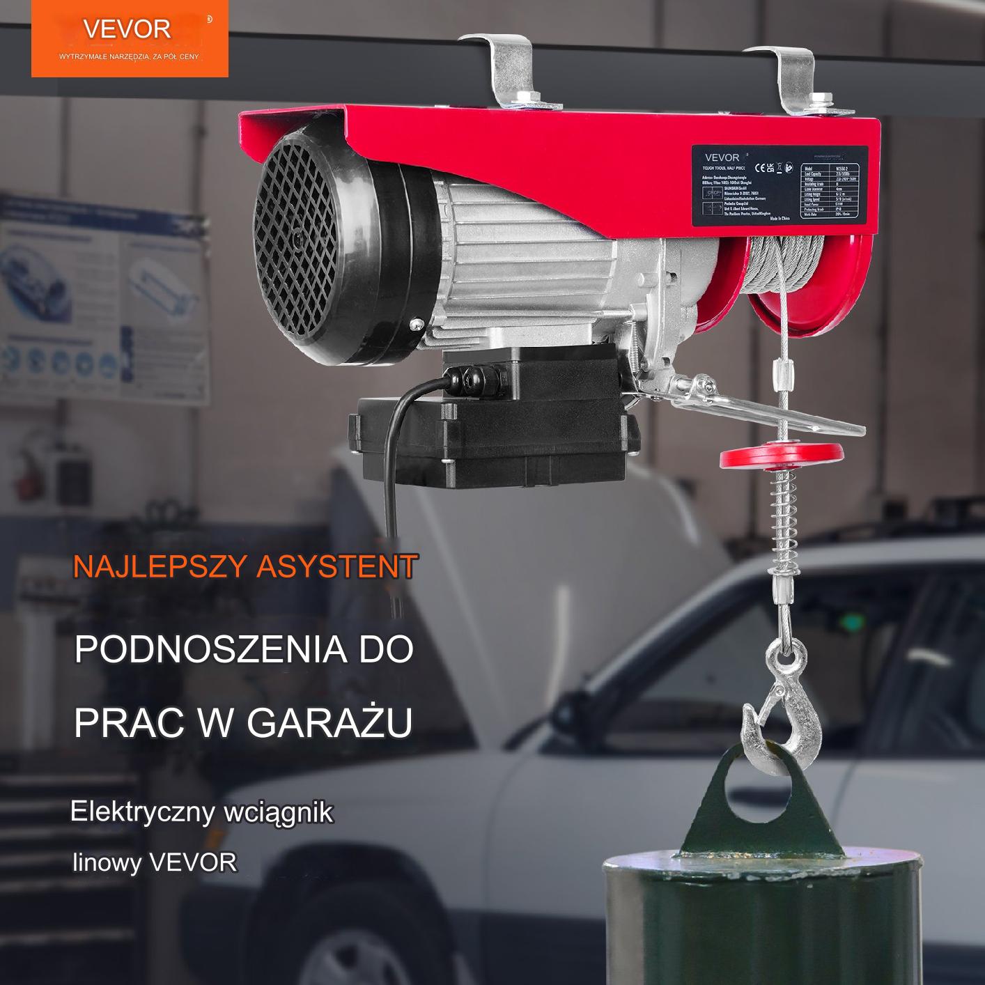 Elektryczna Wciągarka Sufitowa do Garażu 250 kg - obrazek 6