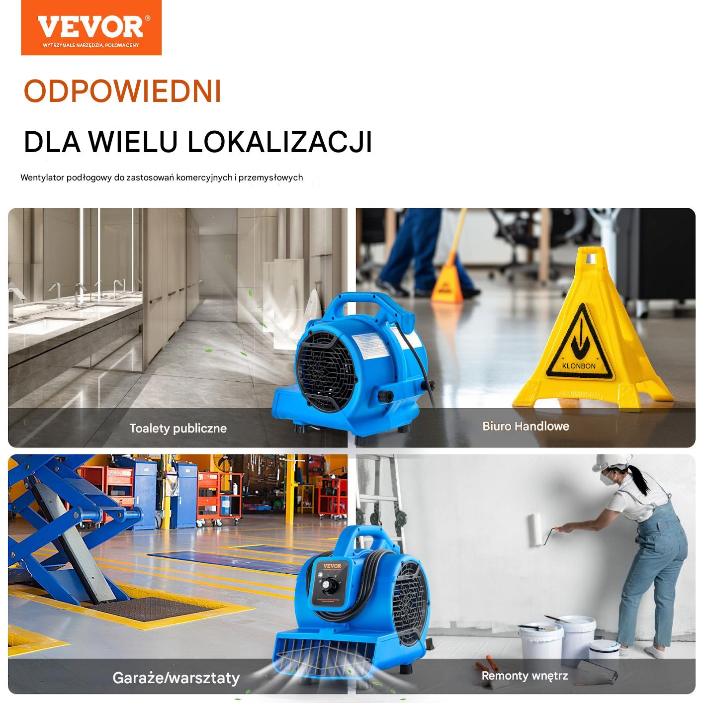 Wentylator podłogowy dmuchawa 1019 m3/h 1360obr – 3 prędkości - obrazek 7