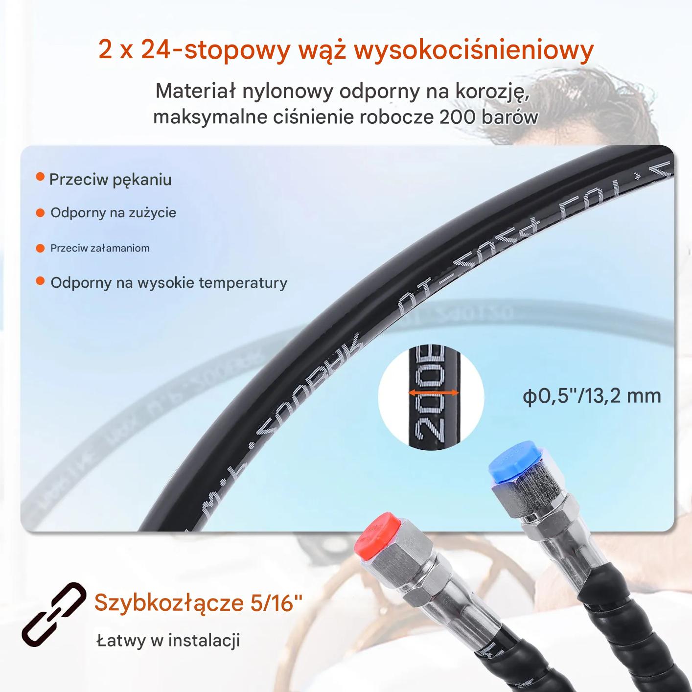Zestaw do sterowania łodzią silnik zaburtowy pompa cylinder 90 KM - obrazek 2