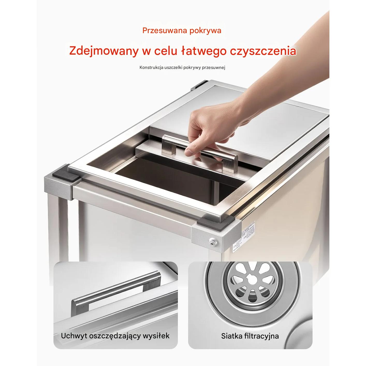 Lodówka mobilna 28 L stalowa na kółkach - cooler na patio i imprezy plenerowe - obrazek 3