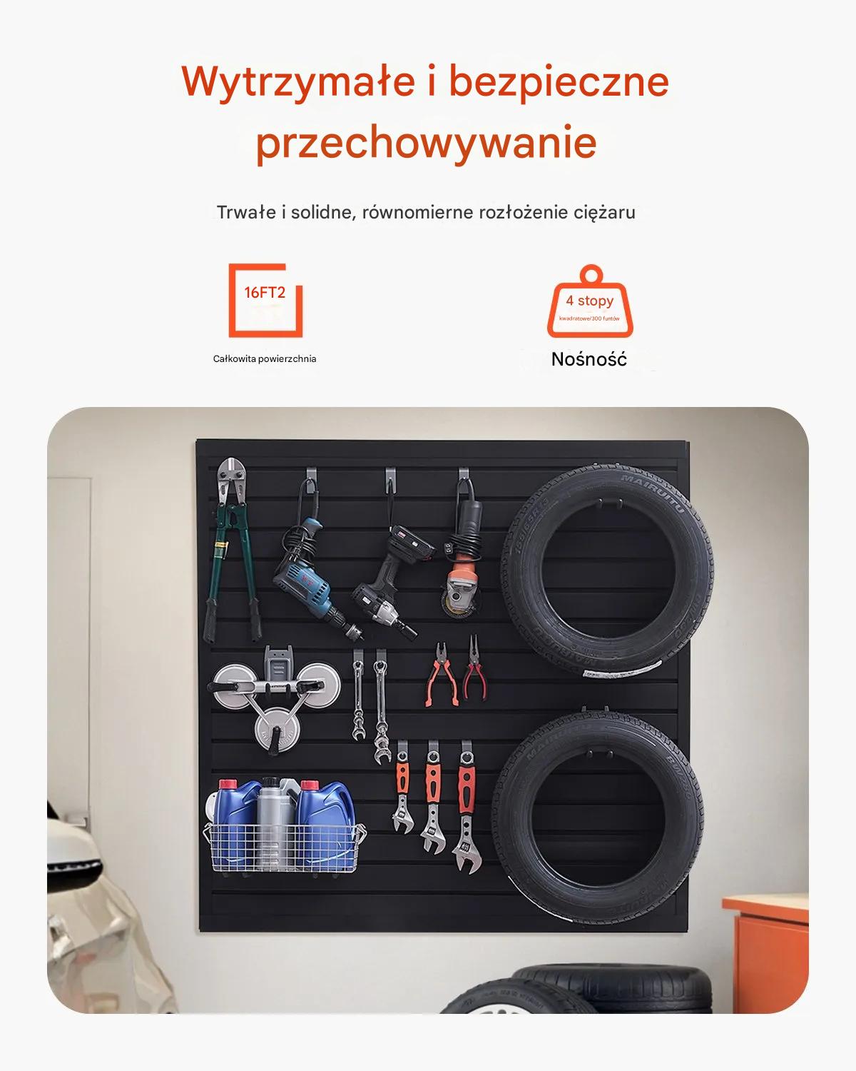 Panele ścienne PVC 120x120 cm modułowe czarne do garażu i wystaw - obrazek 6