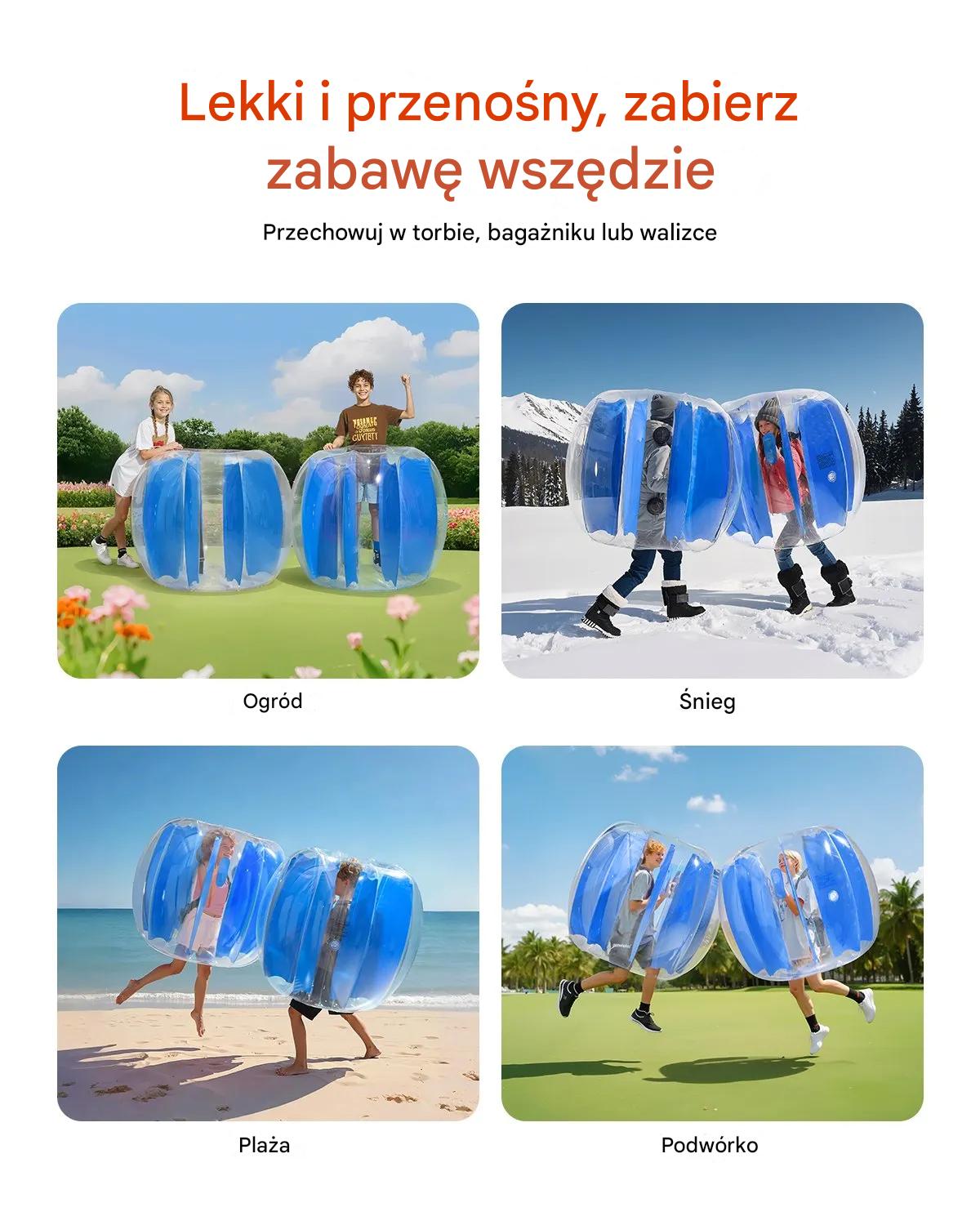 Dmuchańce bumper ball 1,2 m kula PVC nadmuchiwana zabawka plenerowa - obrazek 3