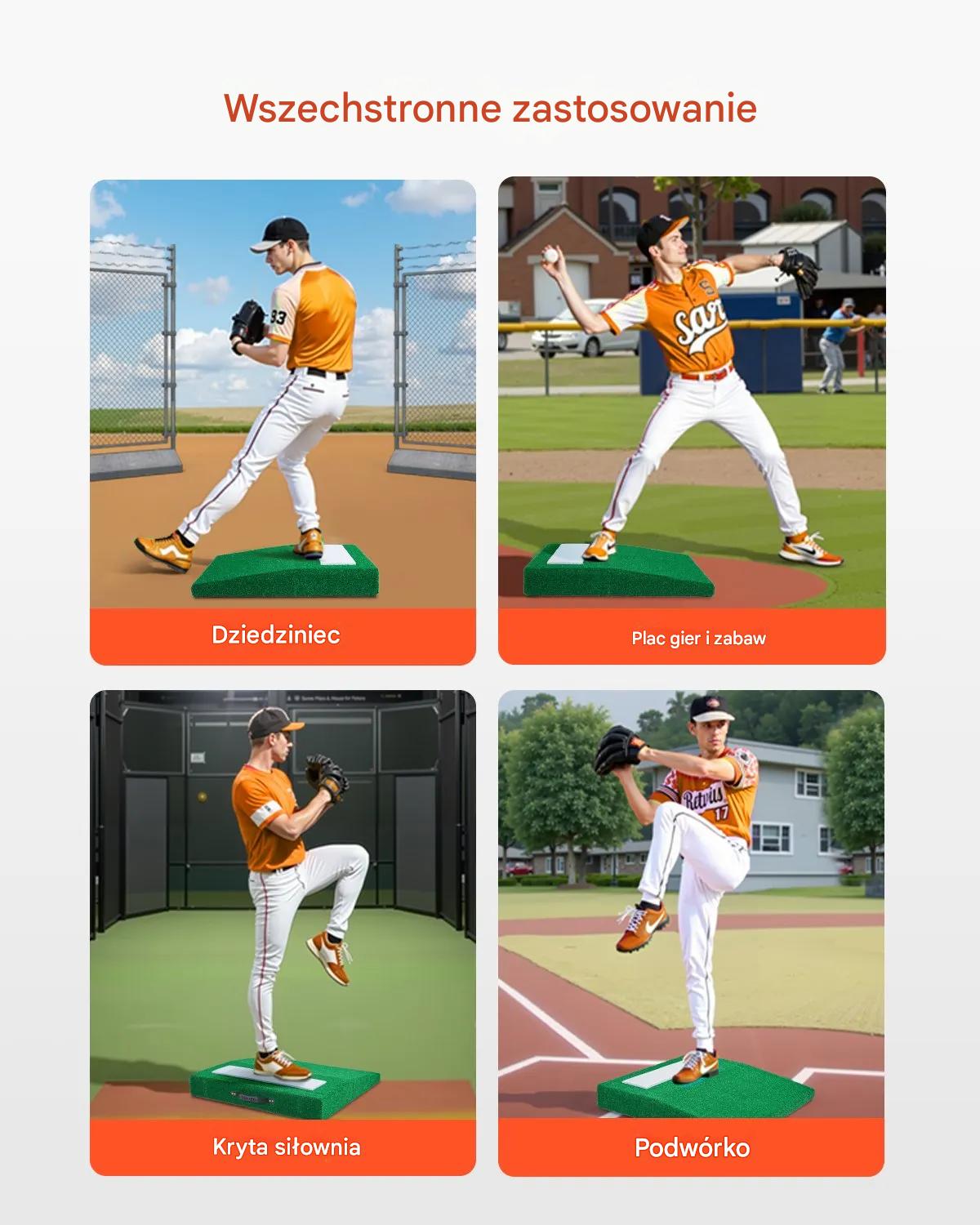 Stanowisko do baseballu 79 cm przenośna mata antyfade trening dla miotaczy - obrazek 7