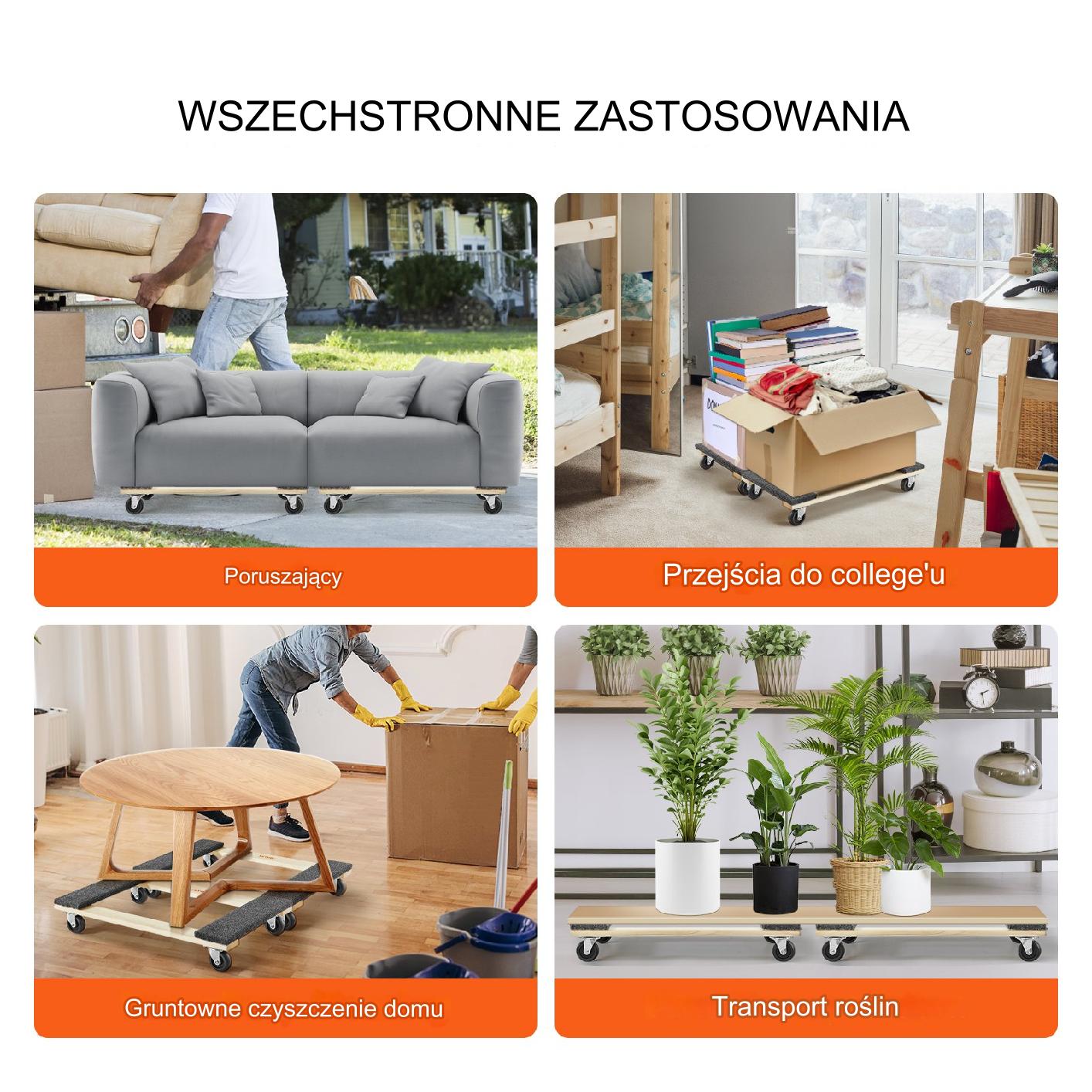 Wózek Meblowy Drewniany 2 Sztuki - obrazek 5