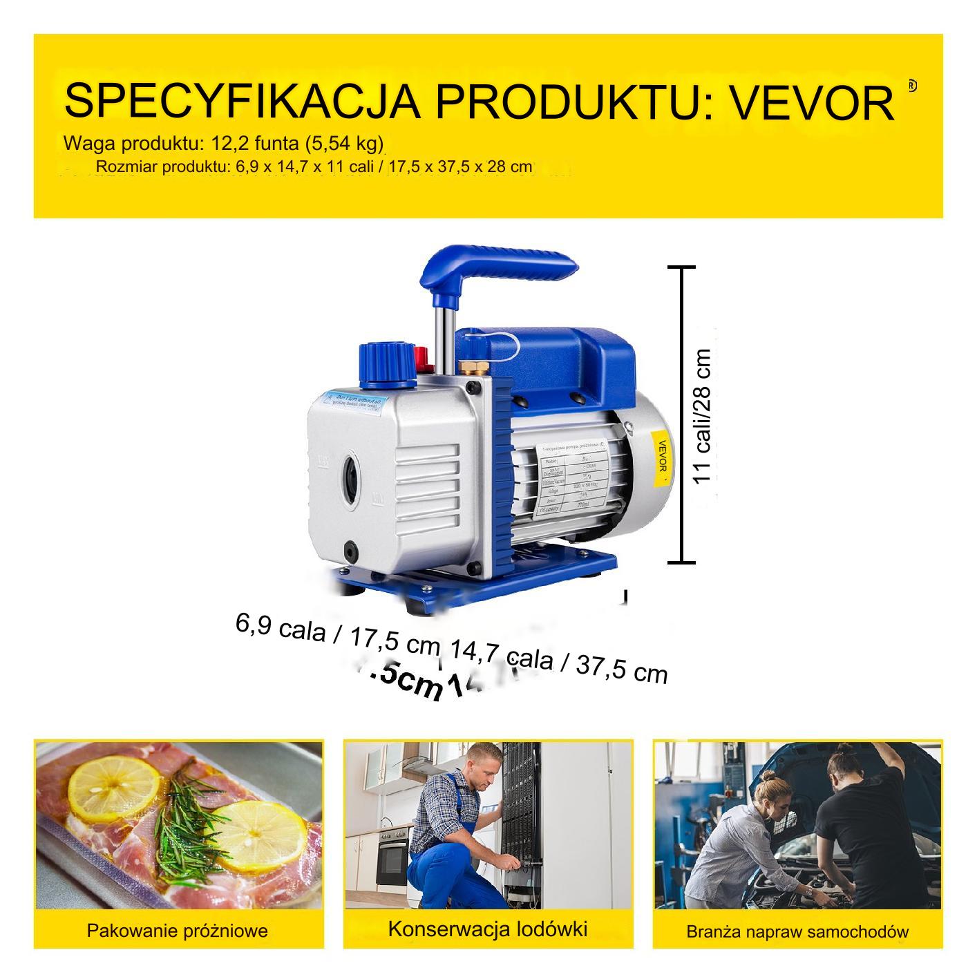 Pompa próżniowa do klimatyzacji 85 l/min - obrazek 2