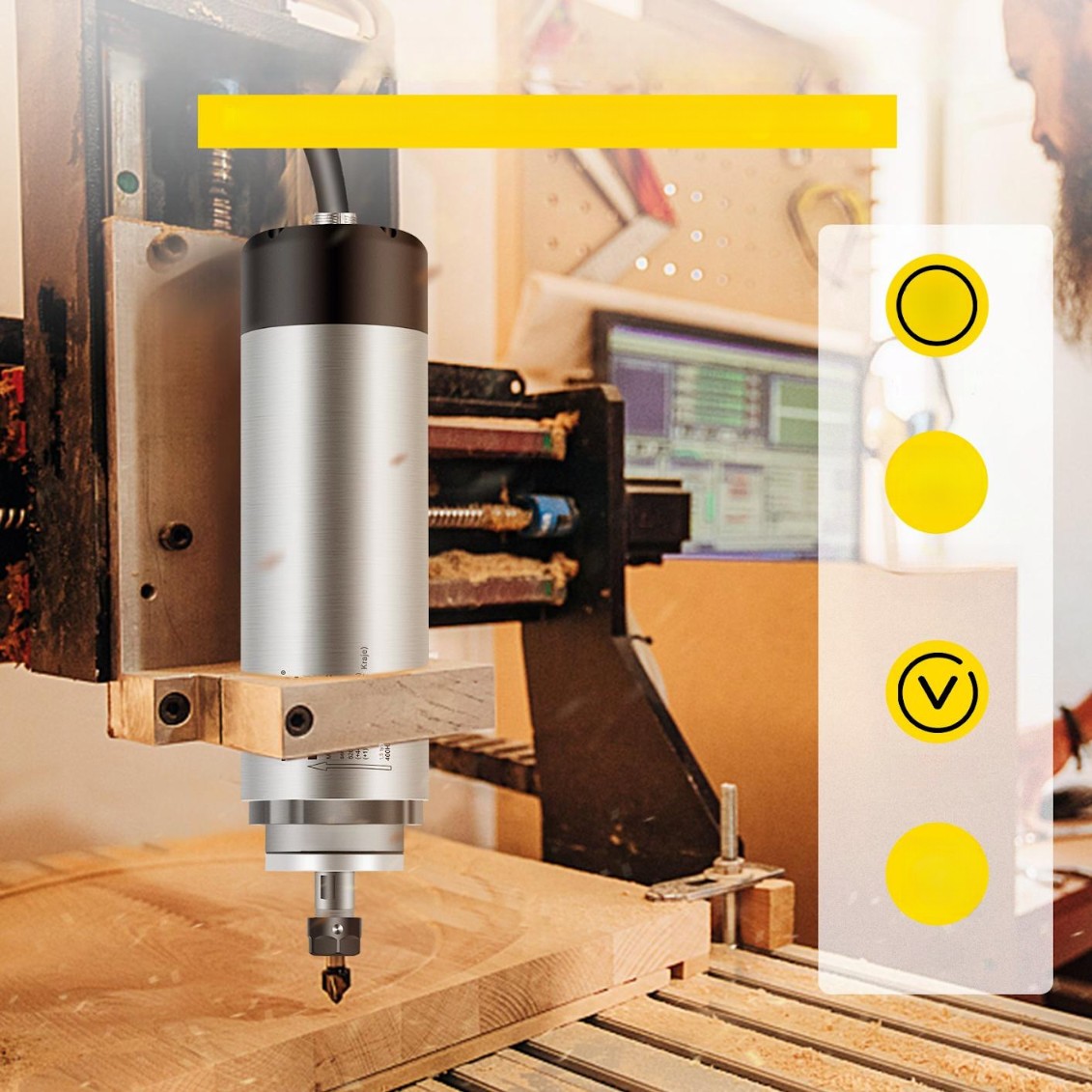 Silnik frezarki wrzeciona CNC 1,5 kW 220V chłodzony powietrzem grawera - obrazek 2