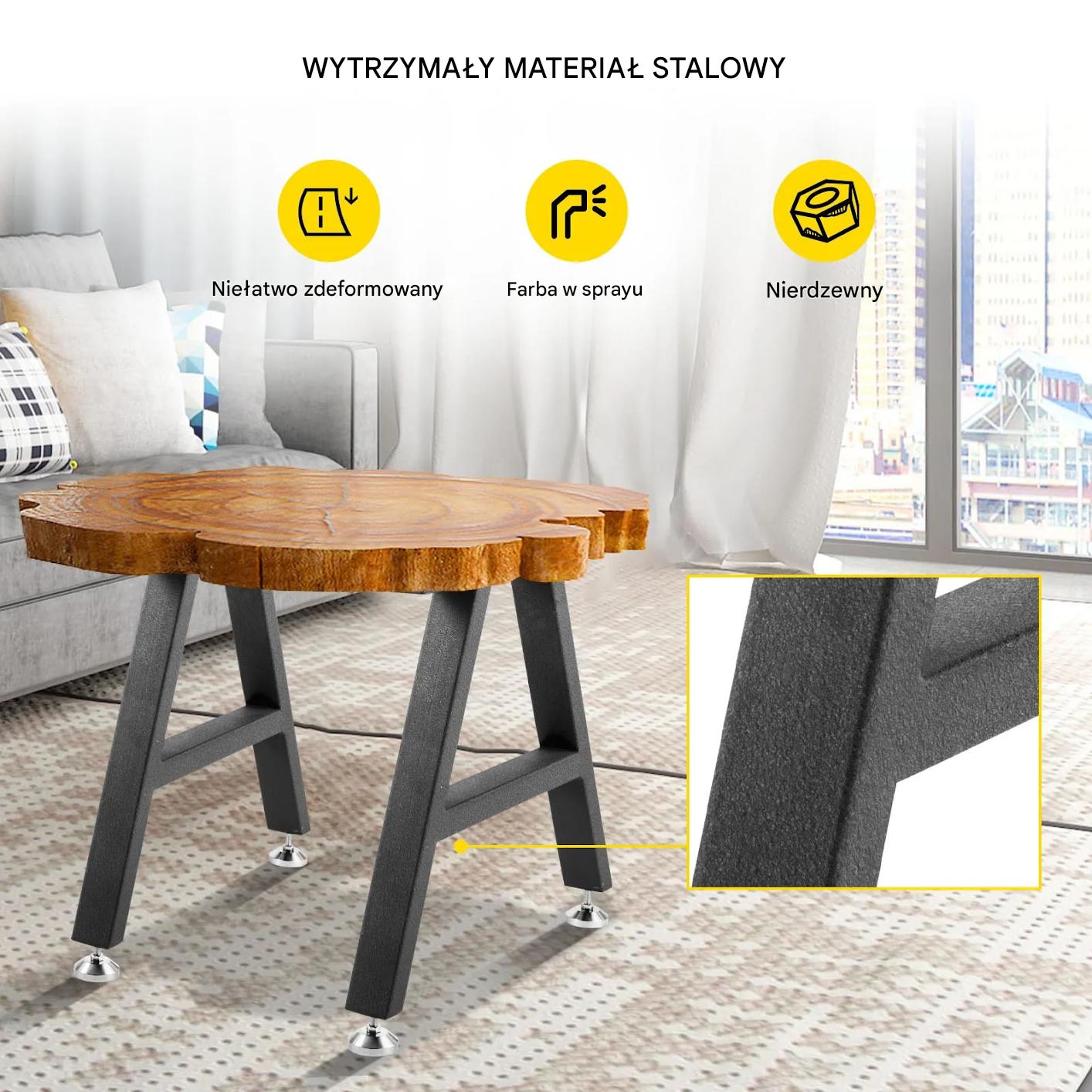 Nogi do stołu lawy biurka stolika metalowe 40,6x45,6 cm 2 sztuki - obrazek 6