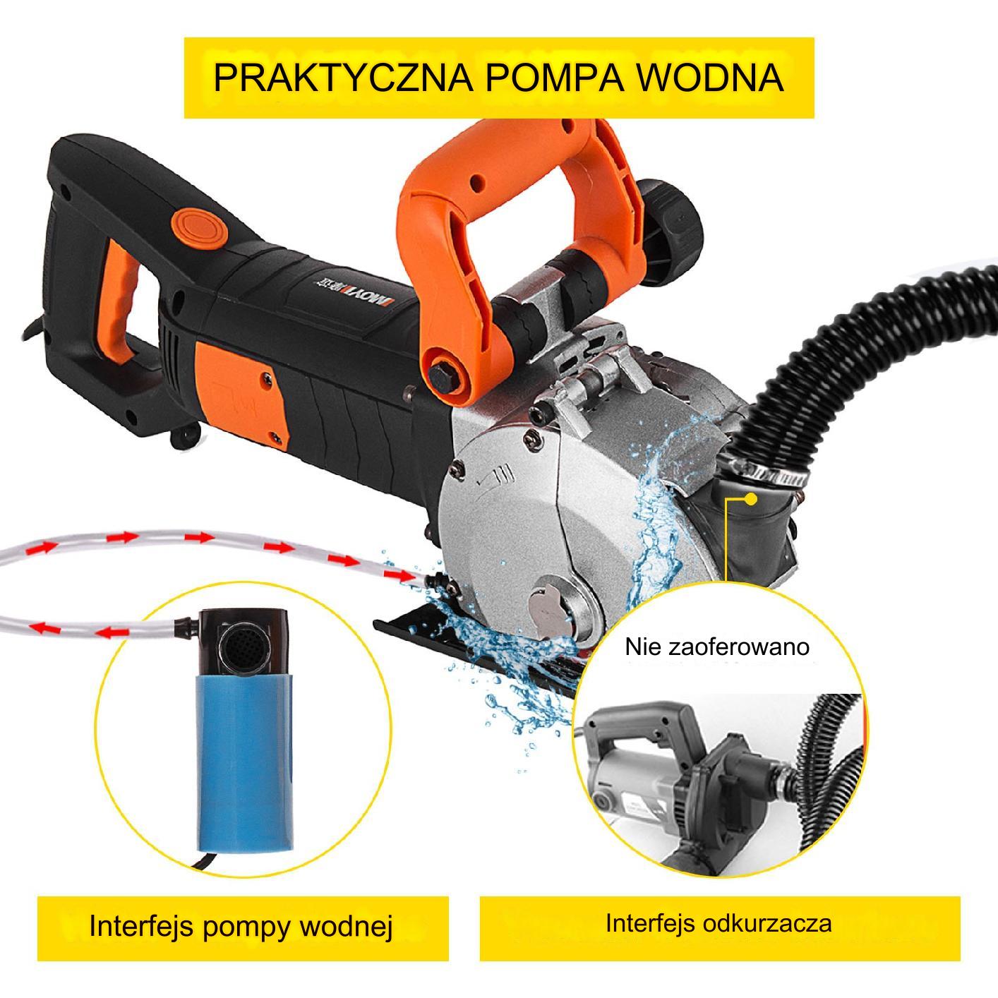 Bruzdownica maszyna bruzdowania beton 4800 W 133 mm laser czarna mocna BHP - obrazek 3