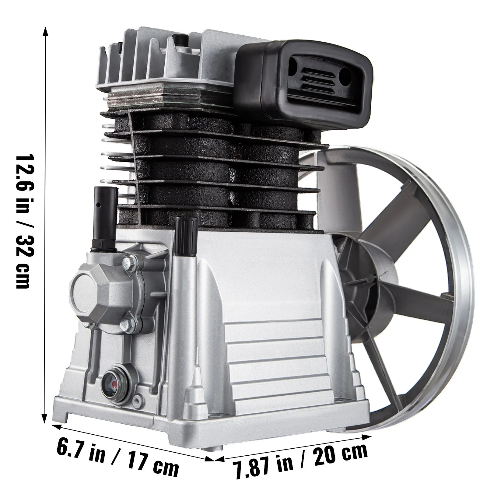 Głowica kompresora 3KM 160PSI aluminiowa sprężarka tłokowa chłodzona - obrazek 2