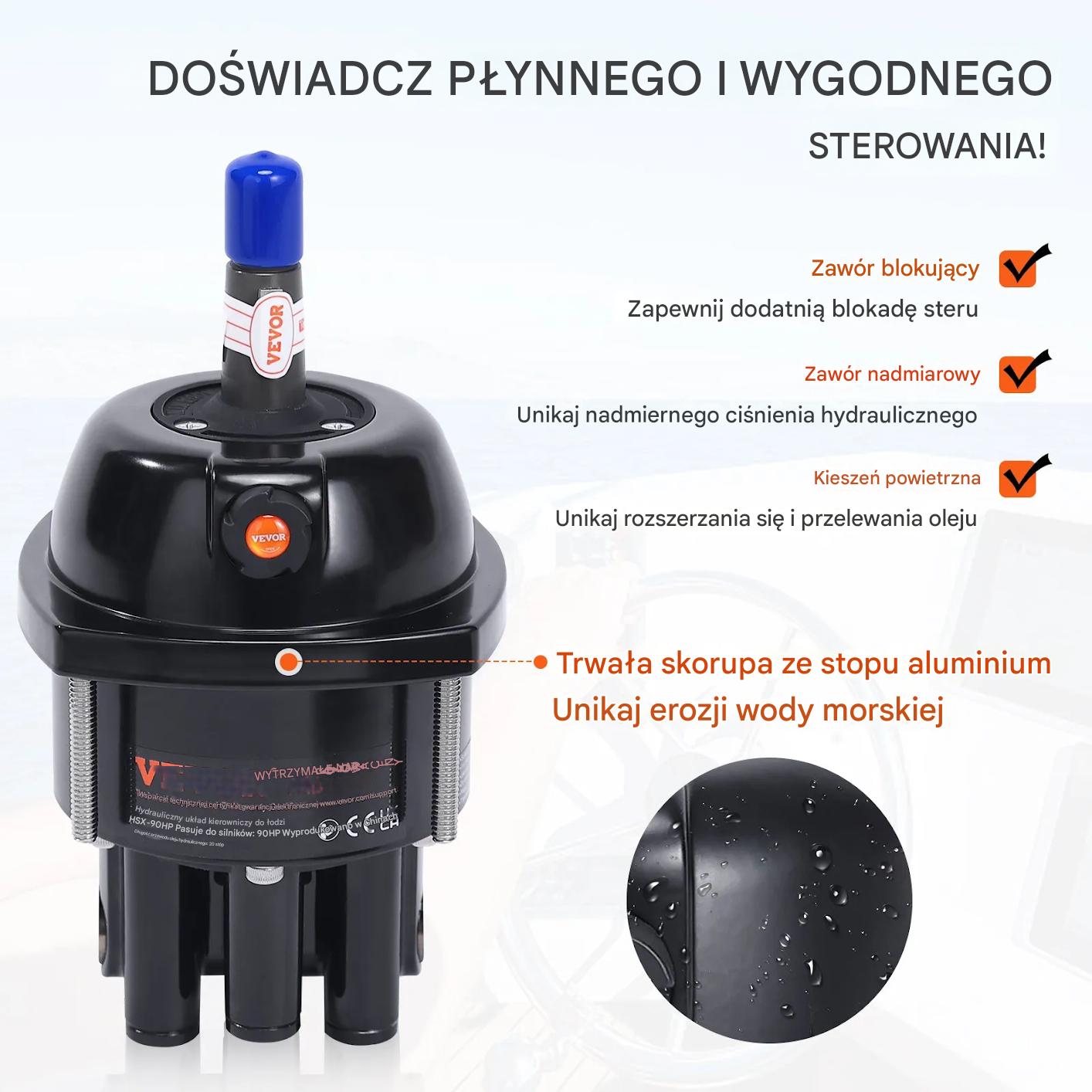 Zestaw kierowniczy do sterowania łodzią silnik zaburtowy pompa cylinder - obrazek 5